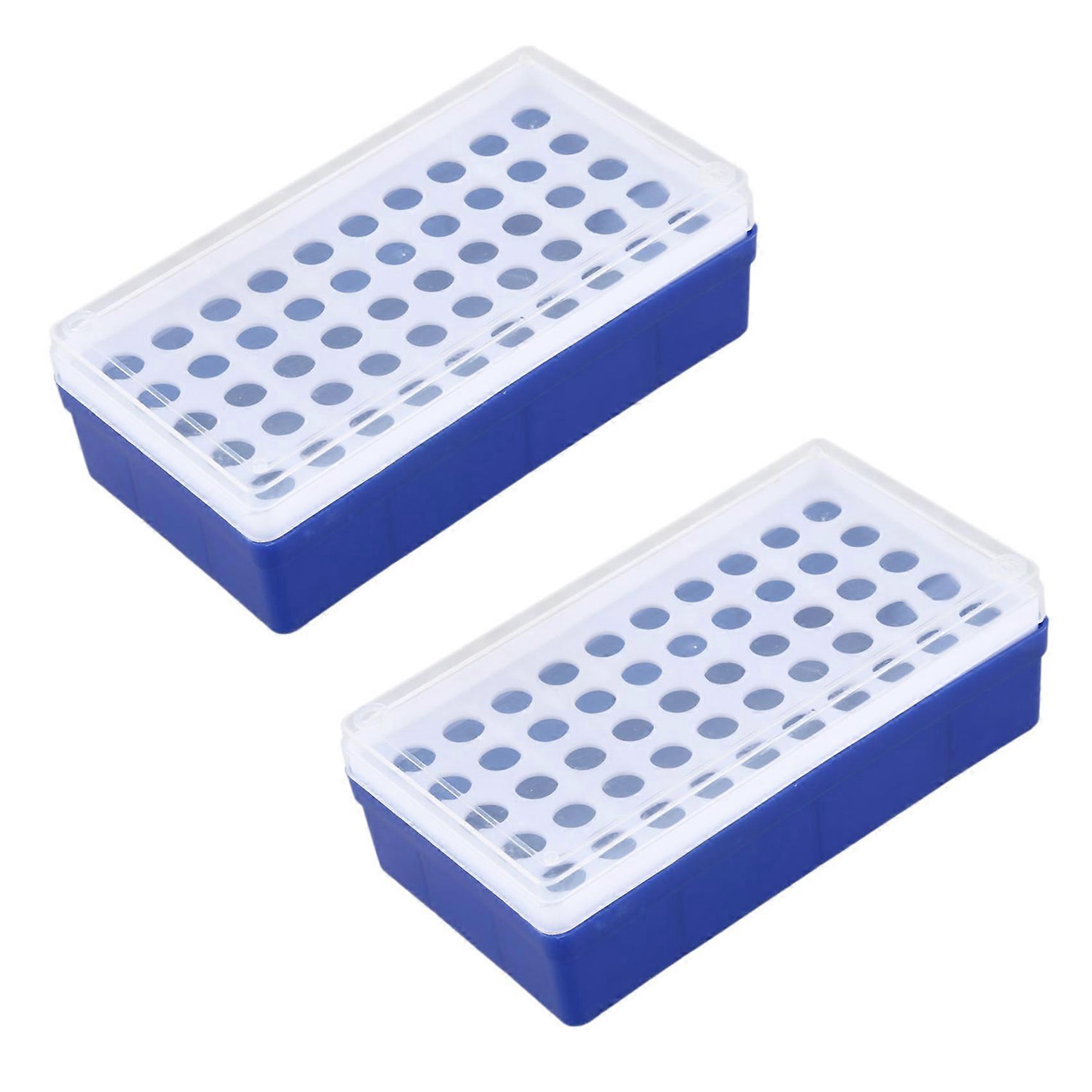 2X Laboratory Lab Plastic 50 Sockets 1.5Ml Centrifuge Tube Stand Holder Box