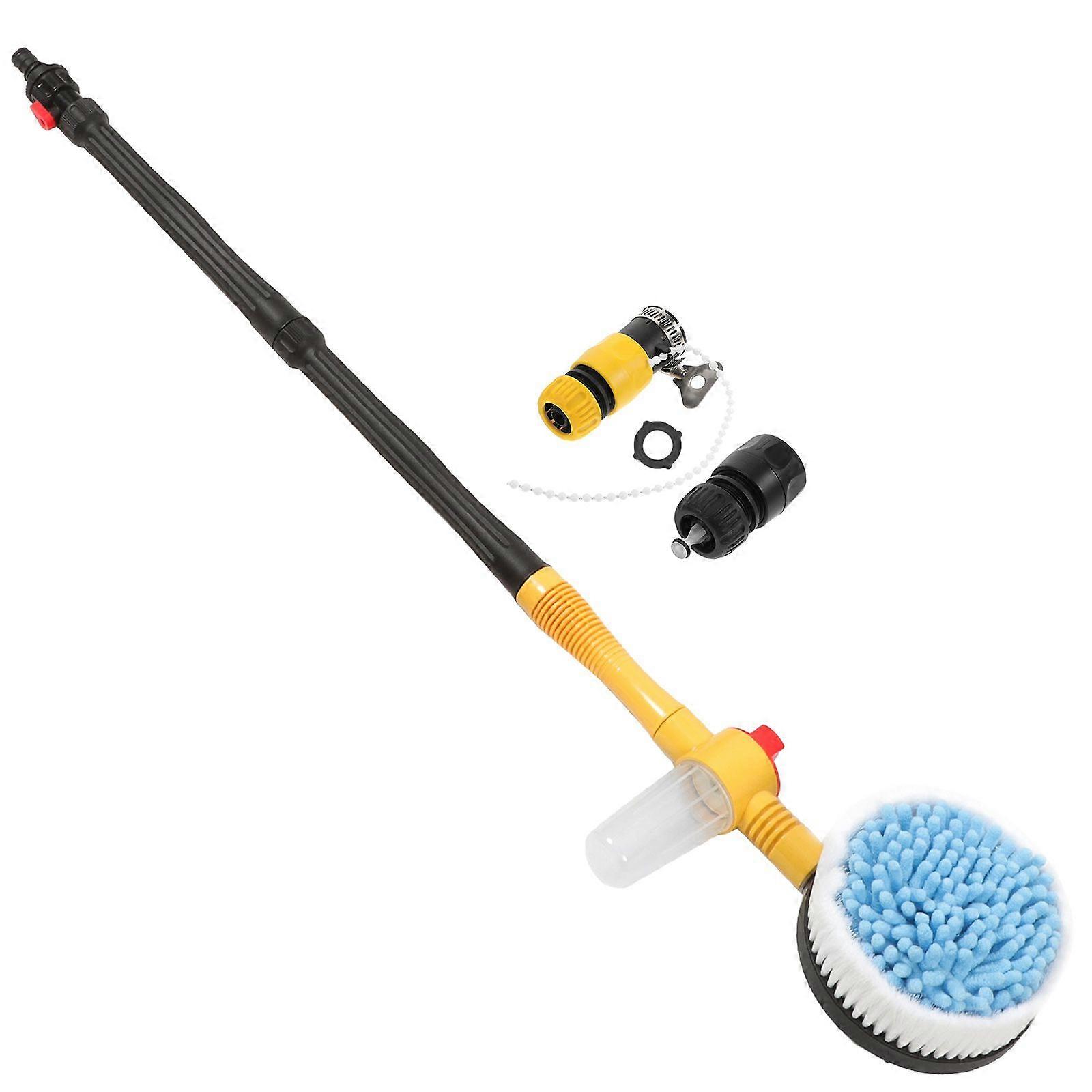 120cm Automatisk Roterande Biltvättborste Hushåll Bärbart Långt Handtag Infällbar Bilrengöringsborste (Gul)