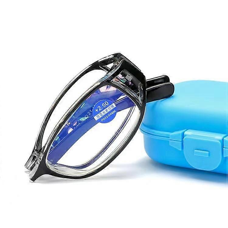 Fashion Compact and Portable Folding Reading Glasses Women Men with Case Elegant Printed Vintage Computer Radiation Protection Eyeglasses