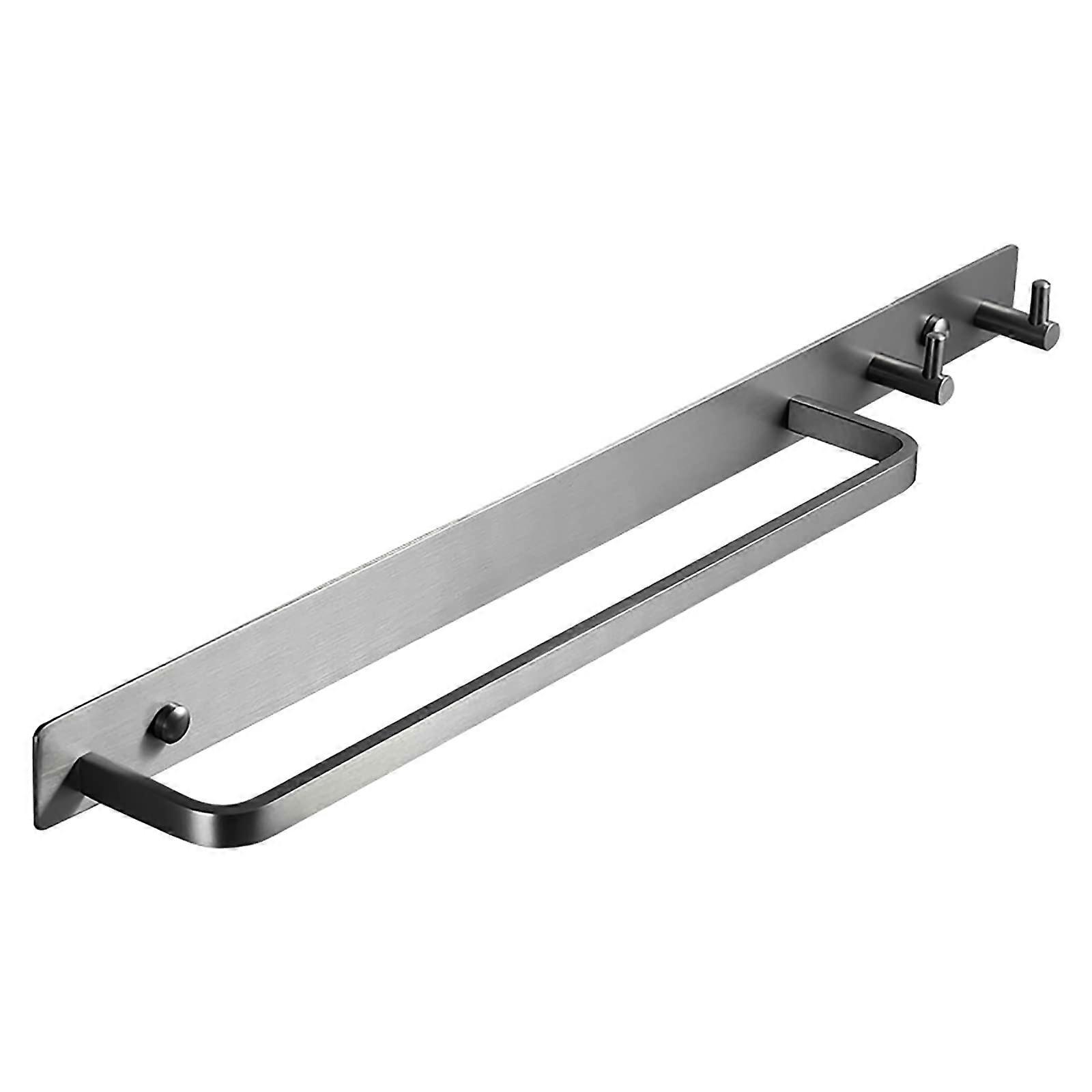 Bathroom towel holder, Gray towel holder with 2 hooks, sturdy brass towel holder, wallmounted, towel rack, storage shelf for bathroom, kitchen, WC.