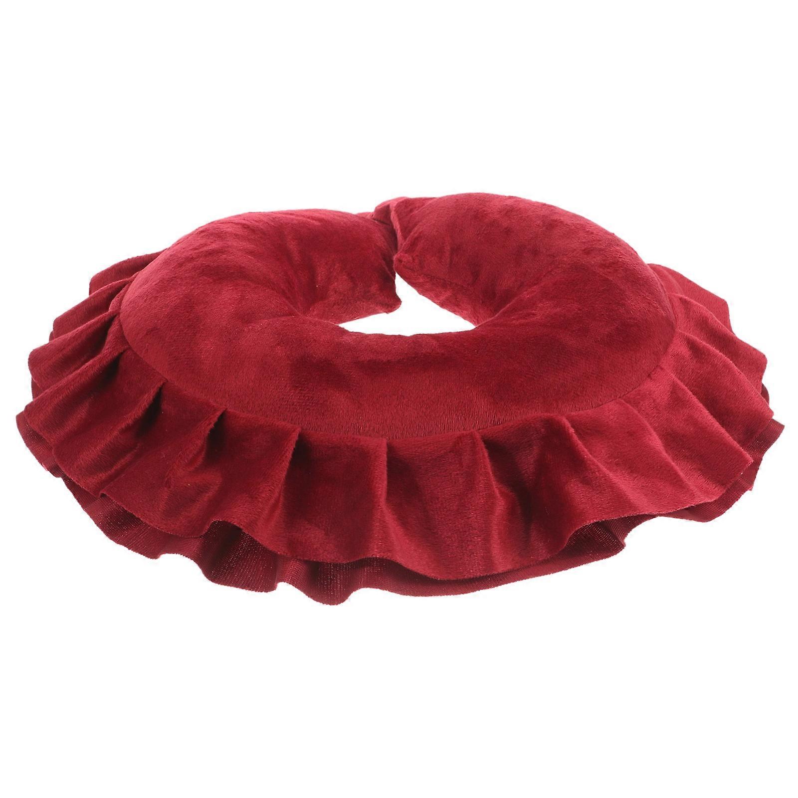 Pillow Spa Shaped Headrest for Beauty Salons and Spas, Durable Skin Friendly Face Rest Cushion for Neck and Head Support, Wine Red