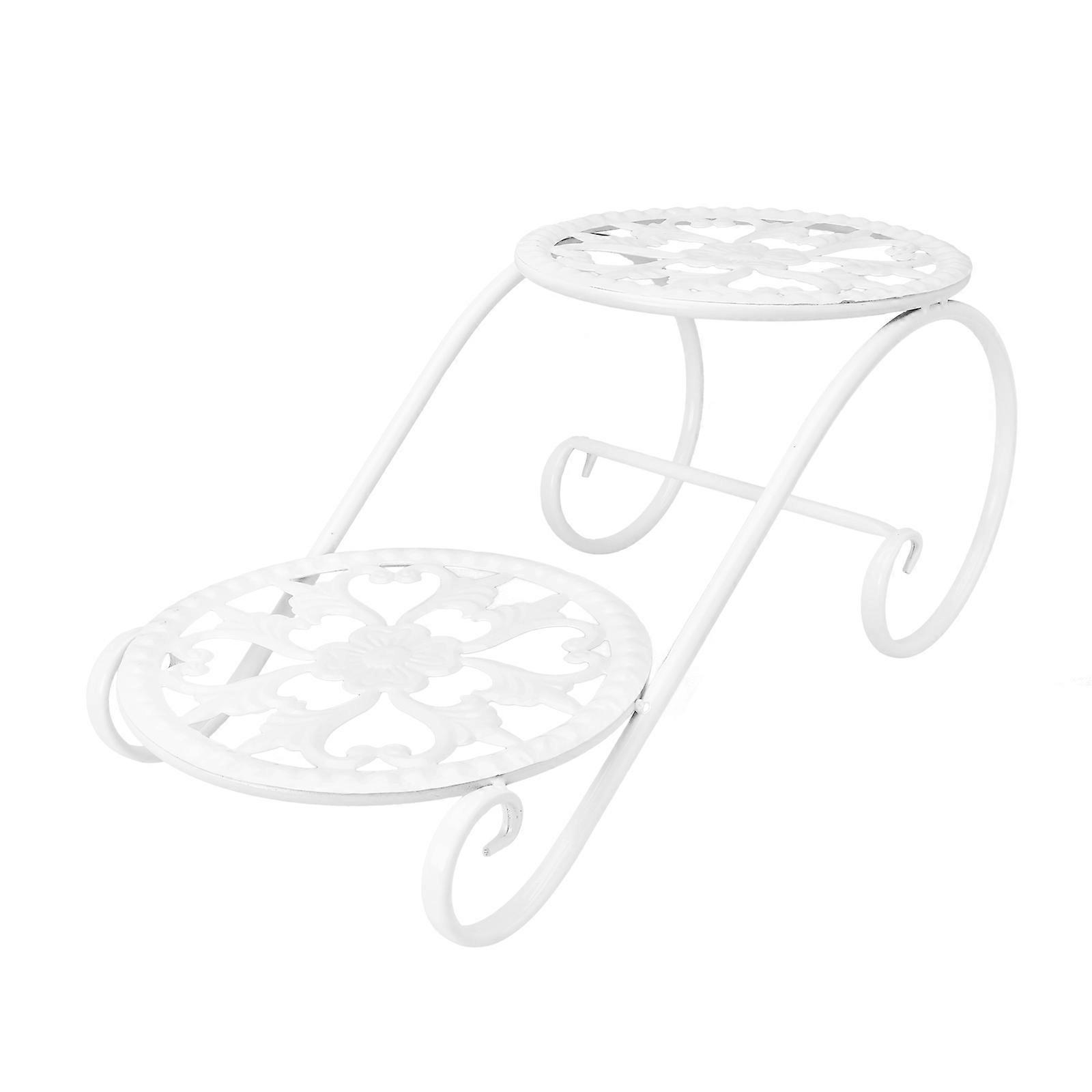 Iron Craft Flowerpot Display Shelf For Gardening Enthusiasts 45x22cm Durable Storage 1Set