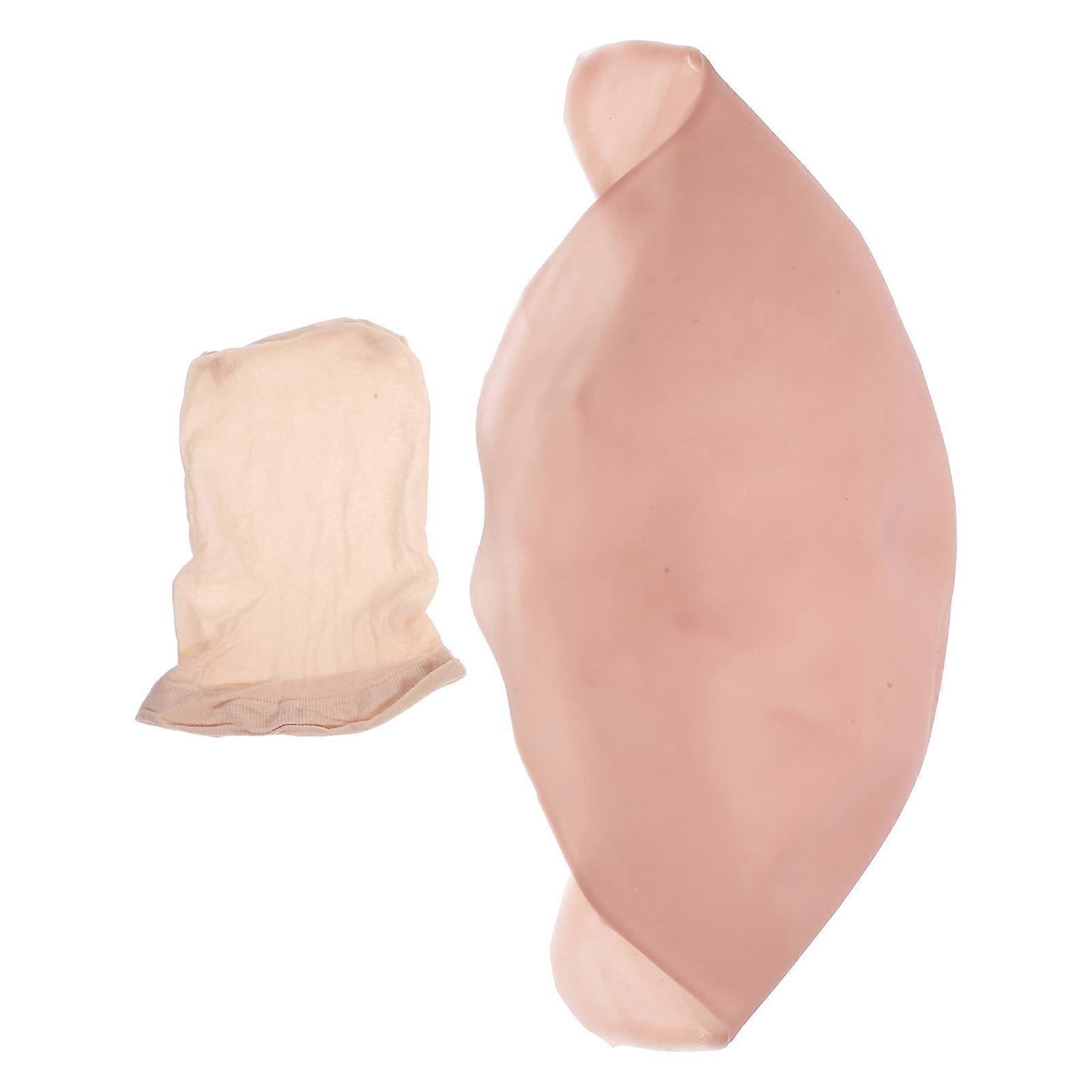 Silicone Bald Cap for Cosplay and Makeup Protection Khaki Comfortable Fit for Adults and Kids