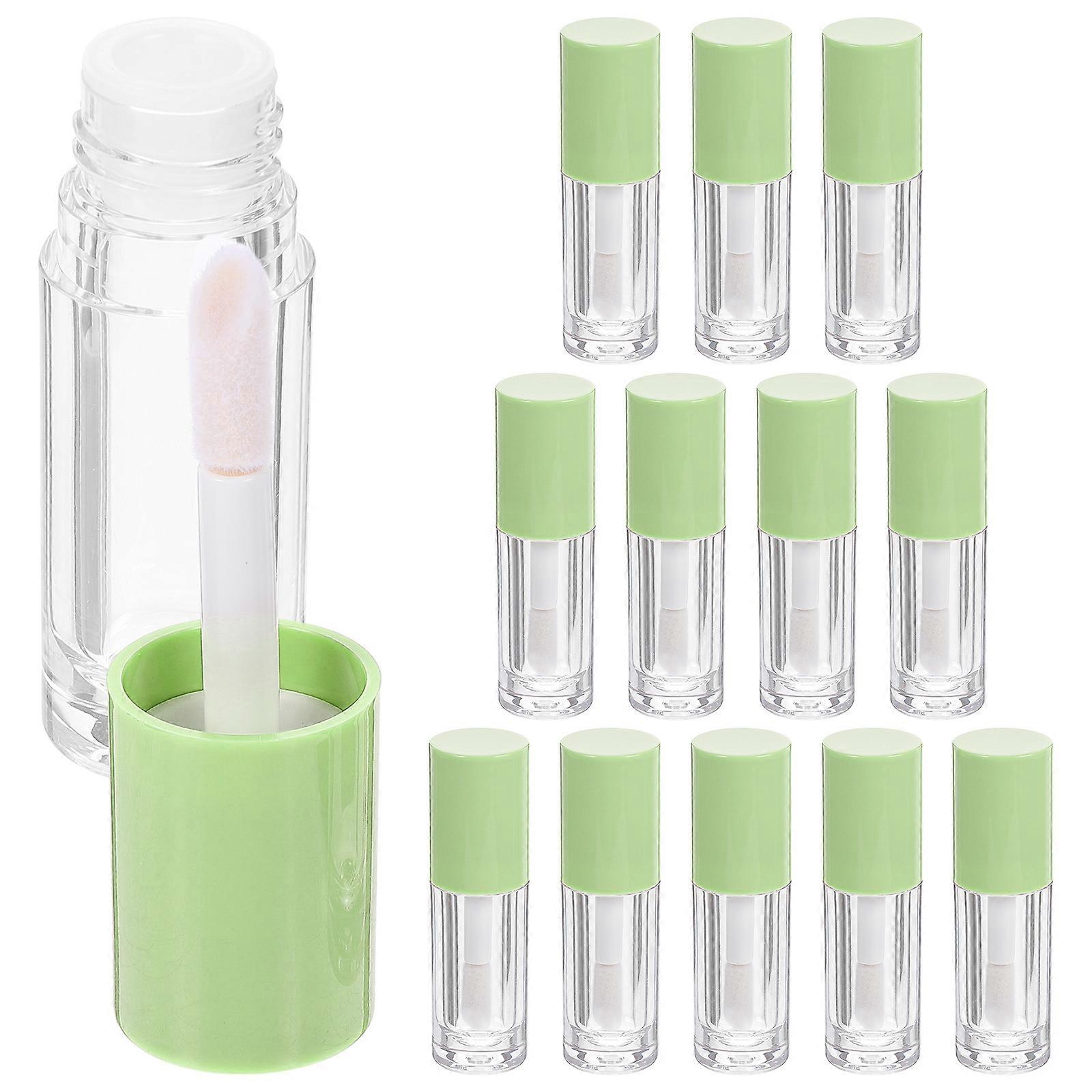 Refillable Lip Gloss Tubes with Wand Made of ABS Perfect for Storage Use Green Color 14 Pieces