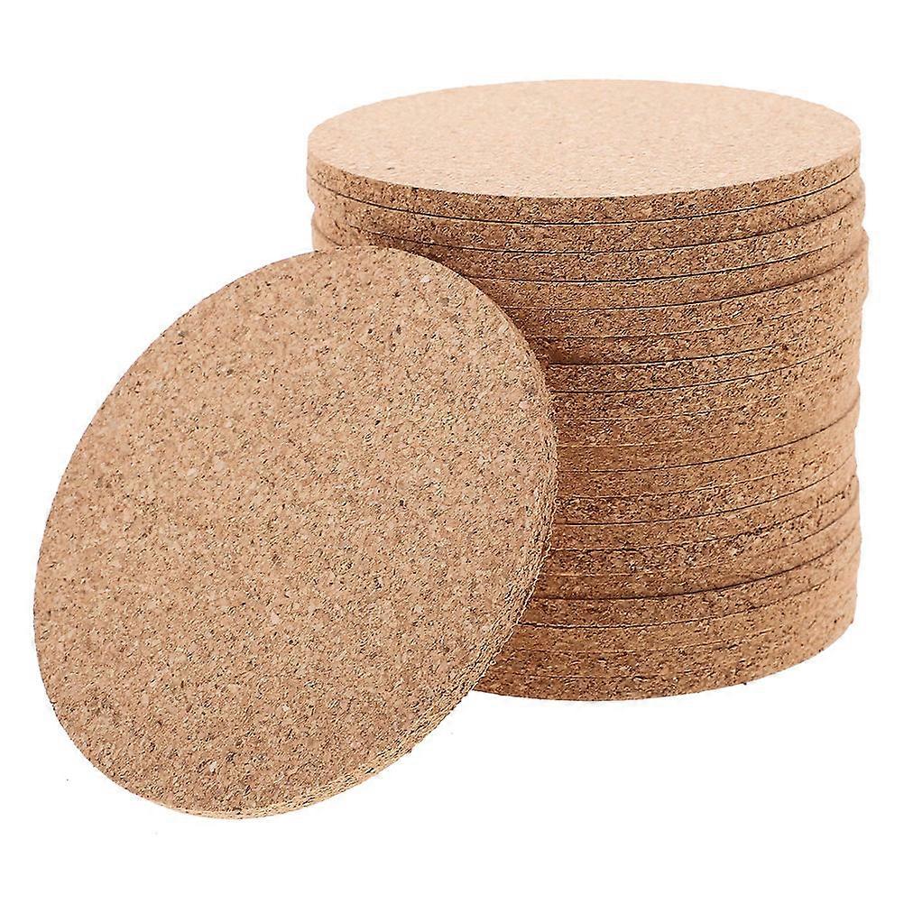 Cork Coasters for Kitchen Beige Round Heat Insulating Natural Material Safe for Home Use 40 Pieces