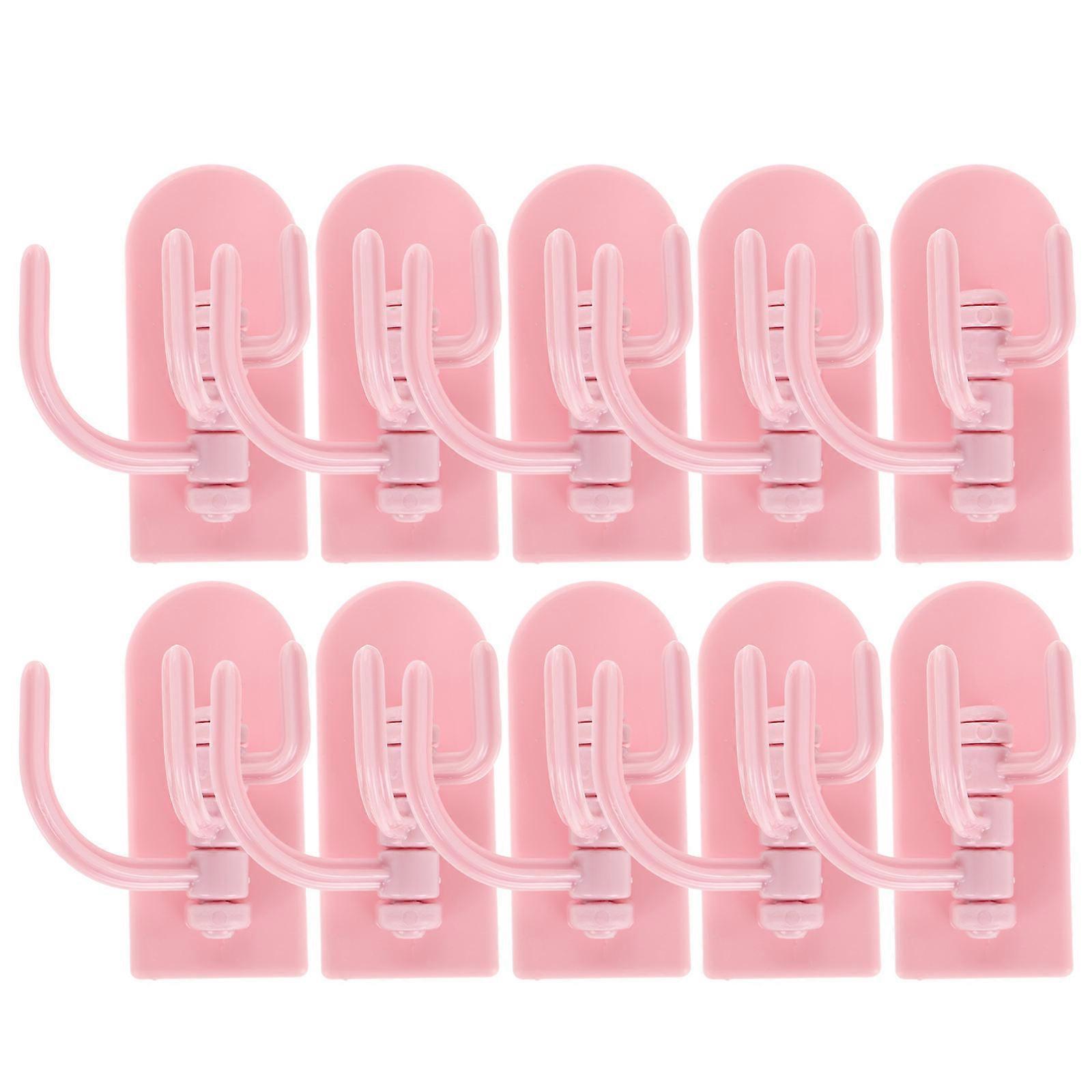 Pink ABS Wall Mount Hooks for Storage with Multifunctional Design and Three Hook Options