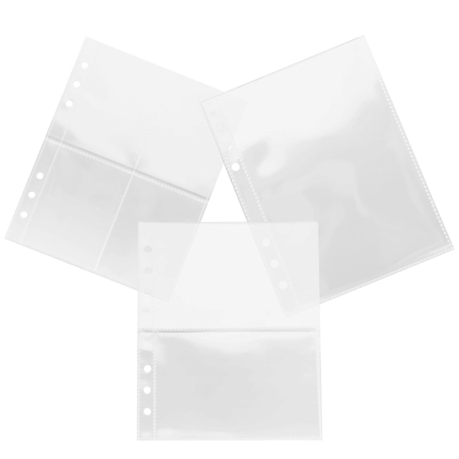 3 Books of Card Album Refill Pages Clear Card Sleeves Transparent Photo Album Replacement Pages