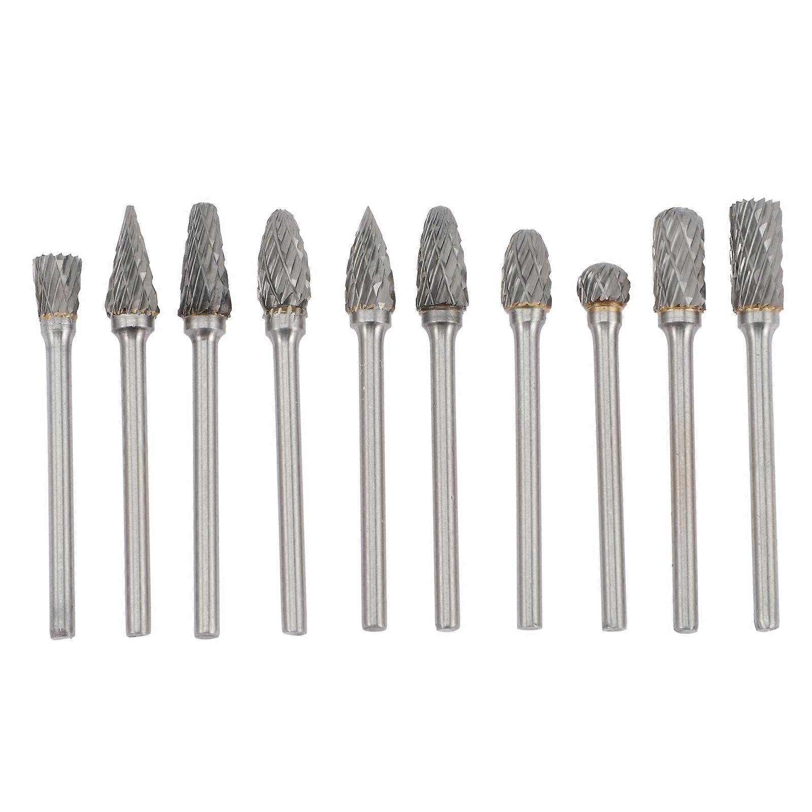 10 Pcs Stainless Steel Rotary Files for Home Silver Color Crafting 0.5 inch