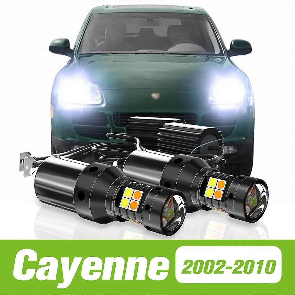 2pcs For Porsche Cayenne 9PA 2002-2010 Dual Mode LED Turn Signal+Daytime Running Light DRL 2003 2004 2005 2006 2007 Accessories