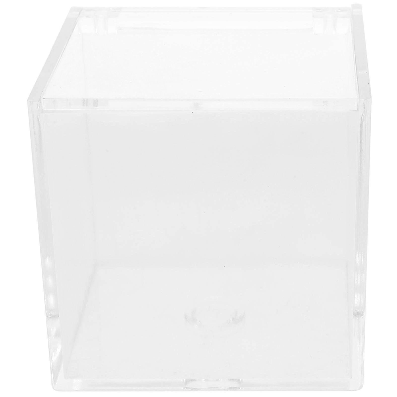 Doll Storage Acrylic Display Case For Home Decoration Collectible Display 8X8X8CM Transparent Box 1Pcs