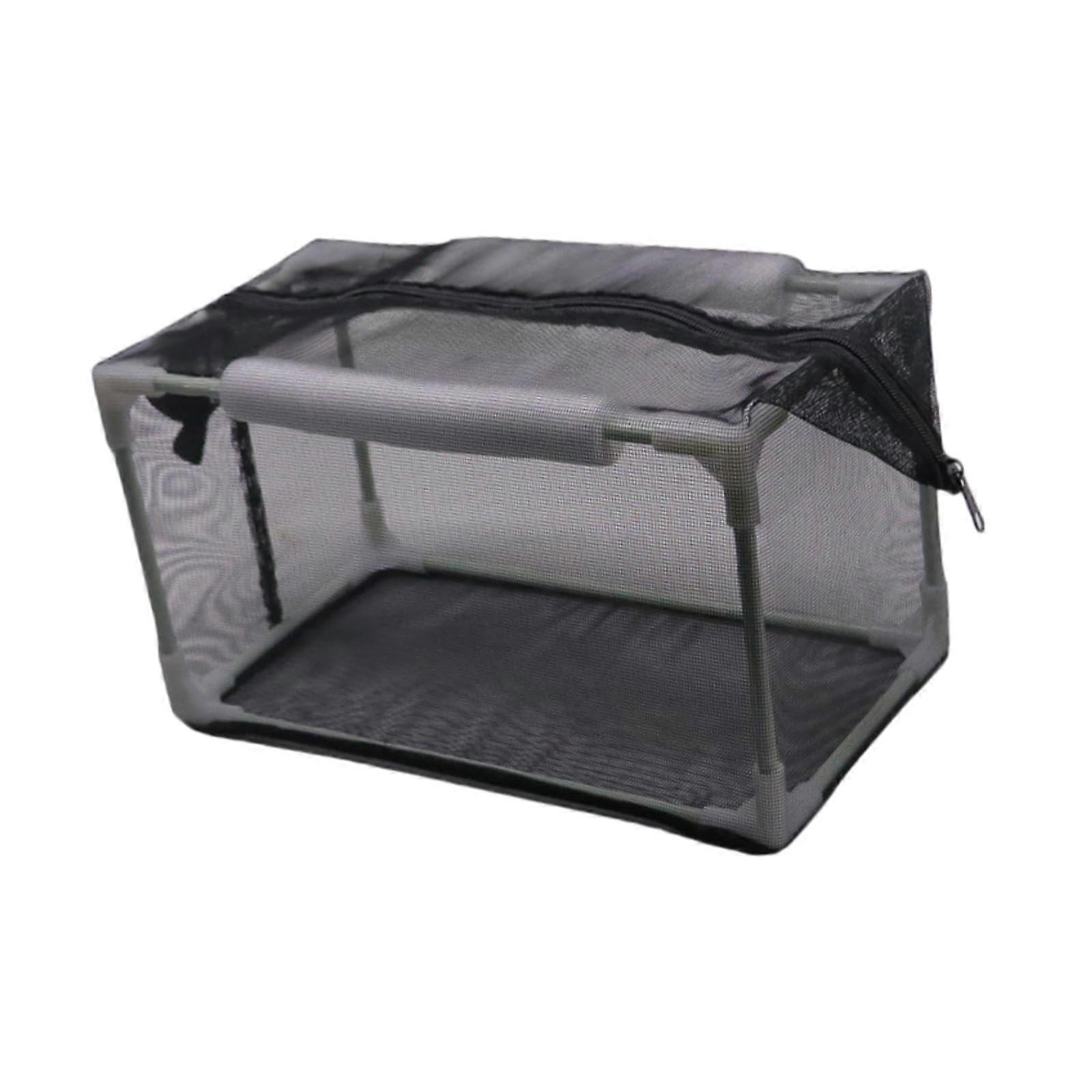 Aquarium Breeding Net Isolation Box with Zipper Nylon Mesh for Fish Hatchery, 62x32x32cm