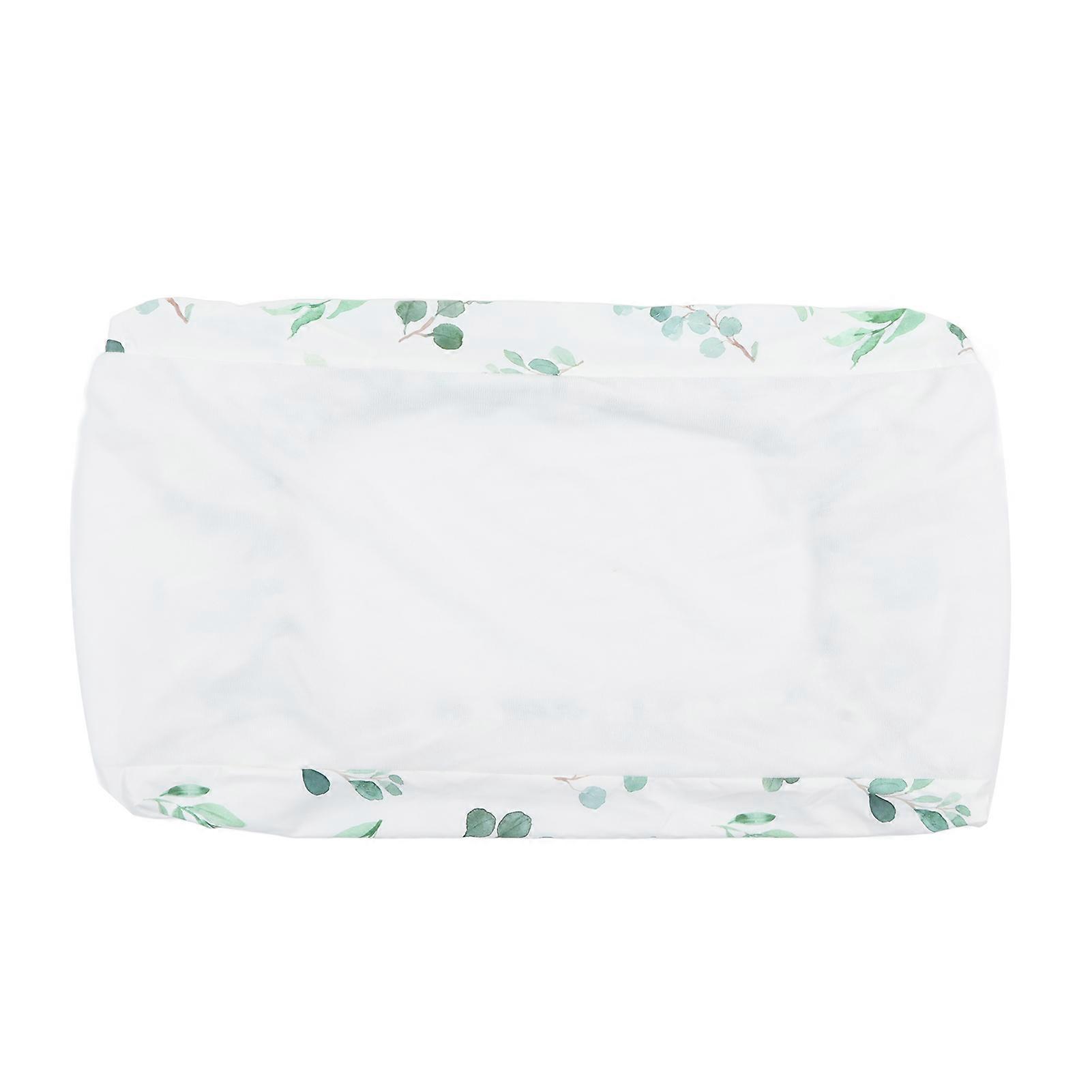 Changing Pad Cover Soft Skin Friendly Stylish Printing Removable Diaper Change Table Sheets for Babies Infants Green Leaves, White Plush