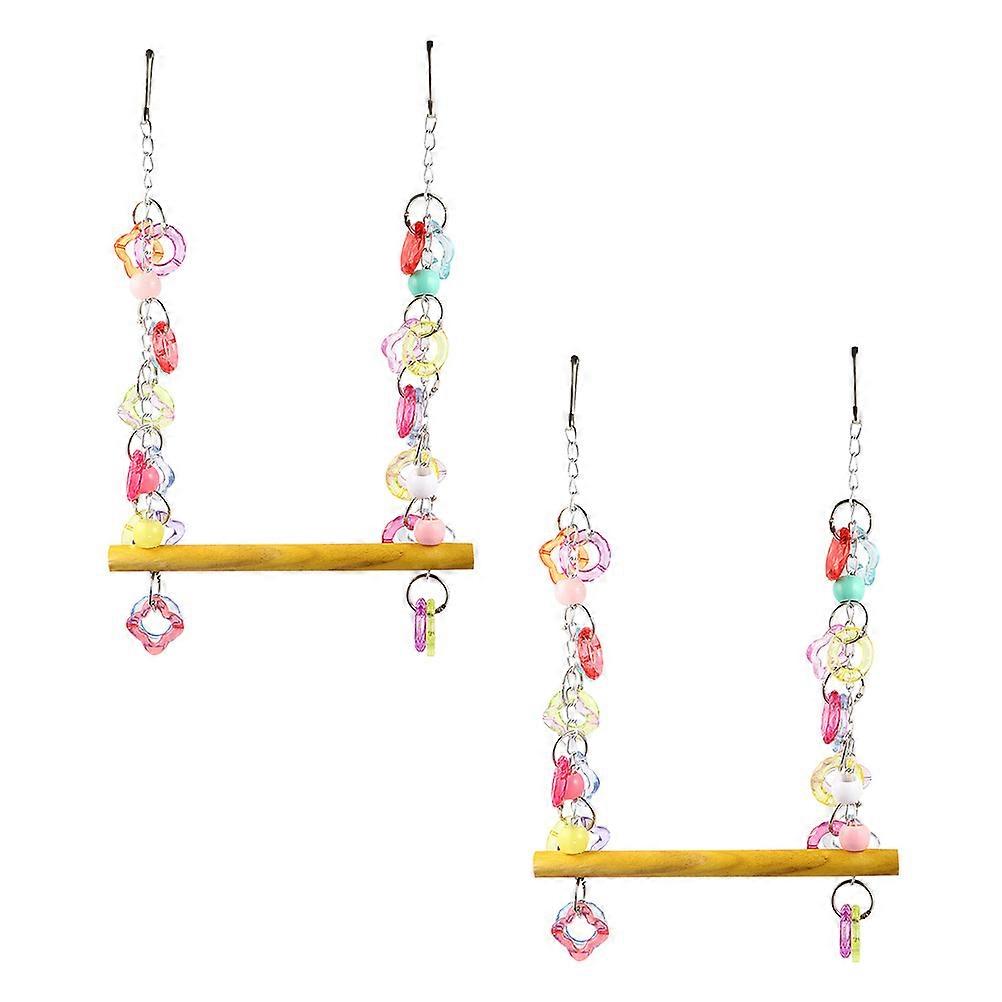Multi Parrot Play Stand Made from Durable Plastic for Pet Use with Hanging Buckle 2 Pcs