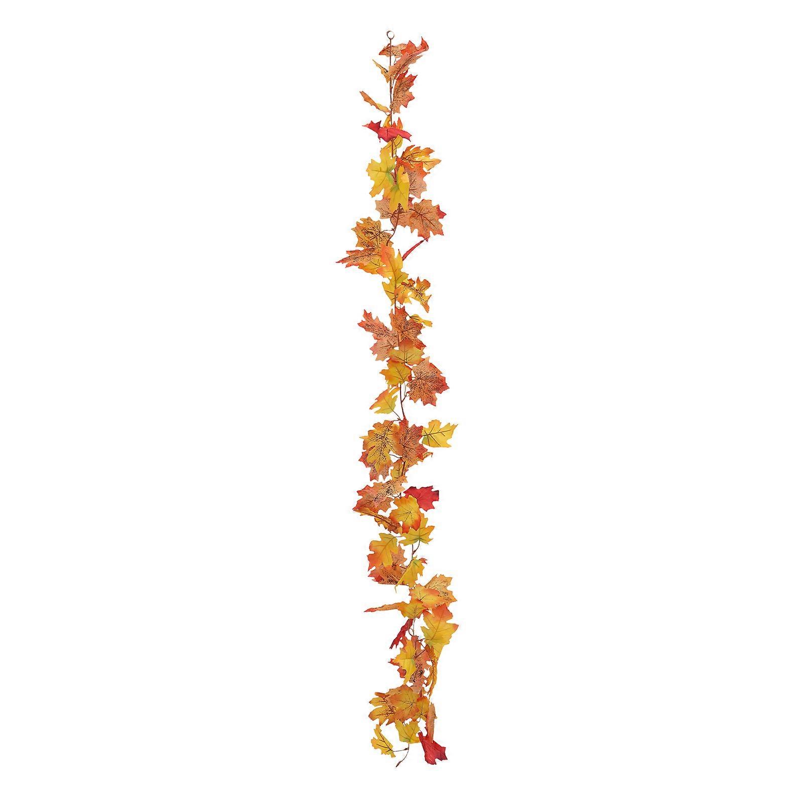 Vines Decoration 1 Set Autumn Style Maple Leaf Wreath Restaurant Decor 175x12cm