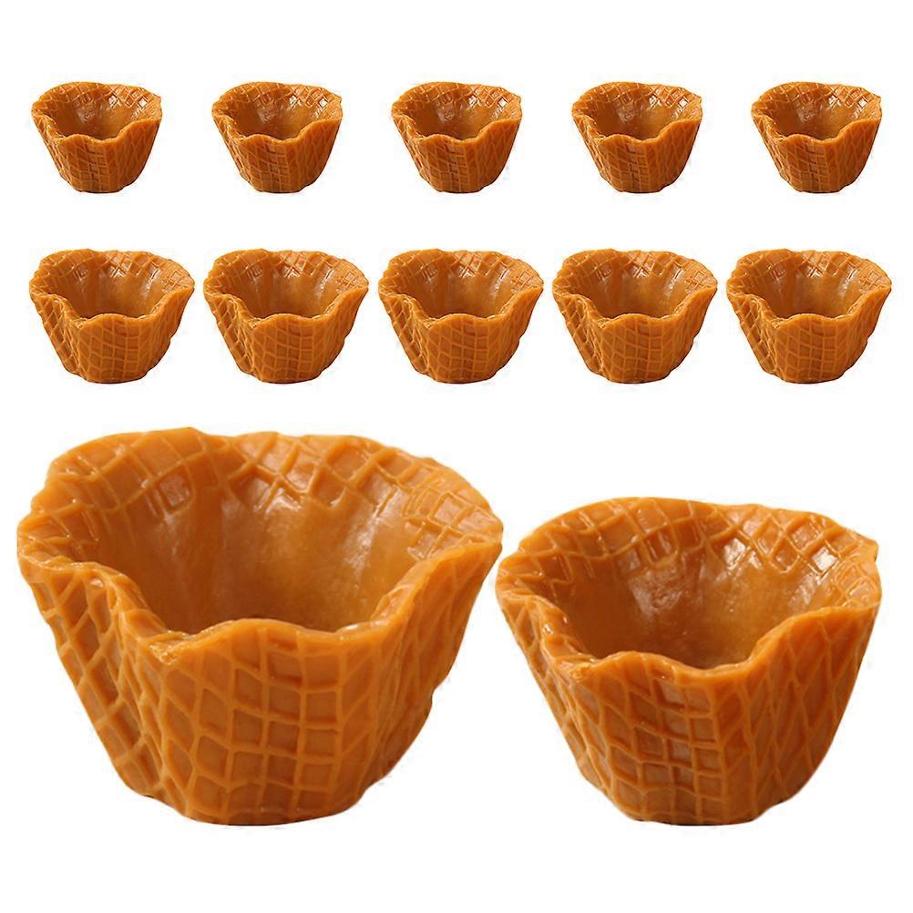 12pcs Mini Ice Cream Cone Charms for DIY Crafting & Early Education Decoration – Realistic Simulation Models for Creative Projects & Learning