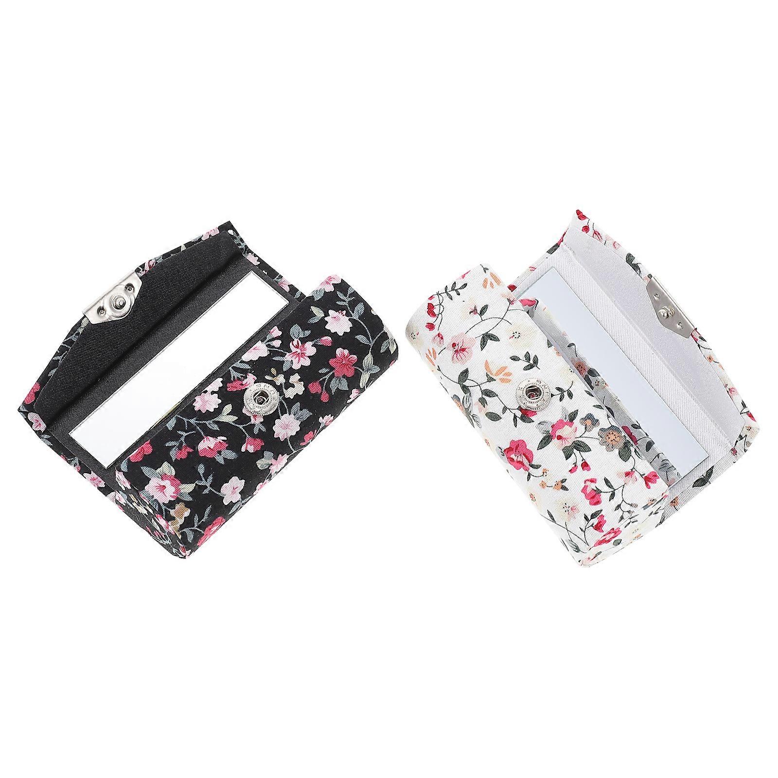 Lipstick Storage Container White Cloth Case for Storage Use 2Pcs Included