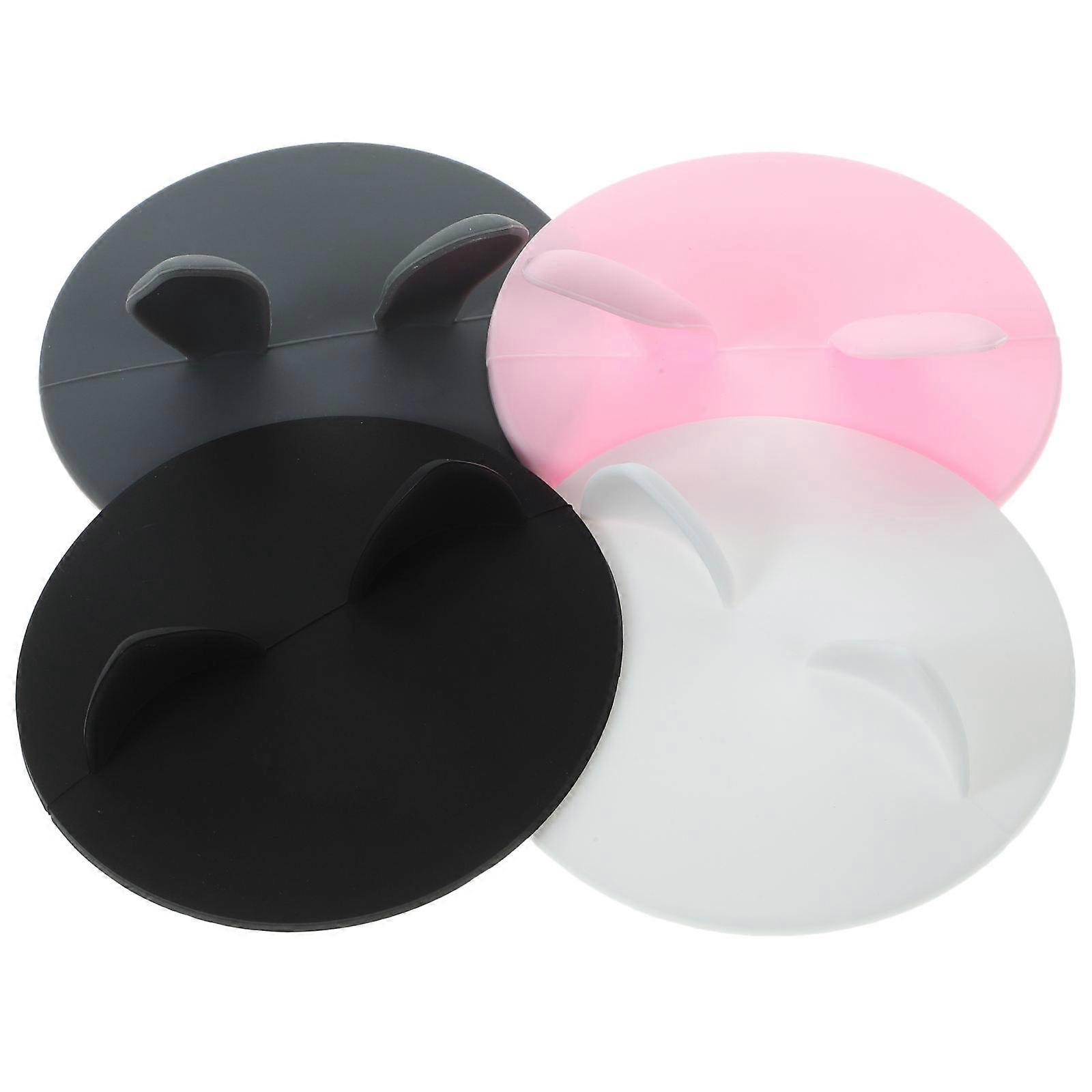 Assorted Silicone Rabbit Ear and Cat Ear Cup Lids Set for Covering Cups, Reusable and DustProof, 4pcs