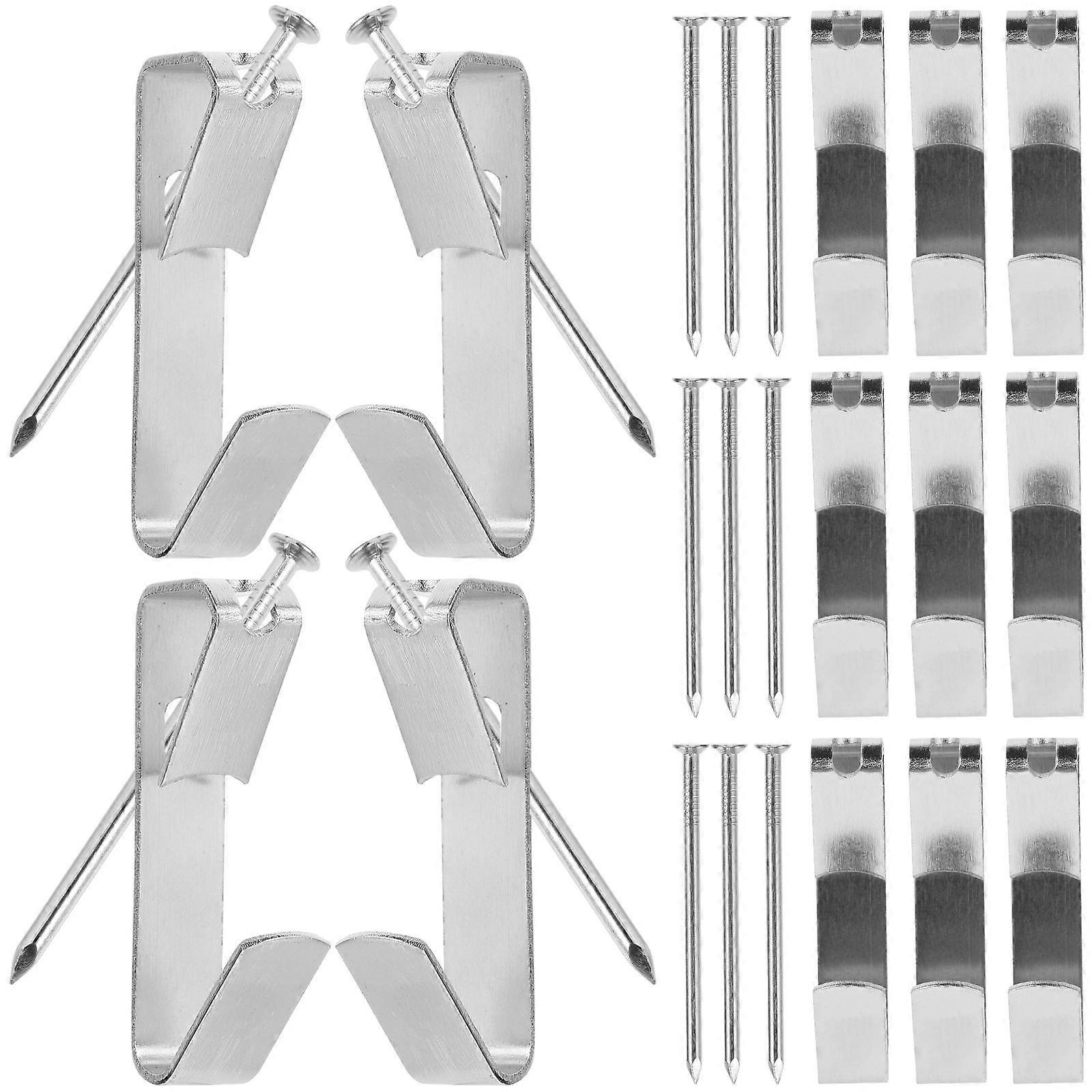 Silver Picture Hanging Hooks for Drywall and Made of Strong Iron with Copper Plated Finish Up to 100 lbs Capacity