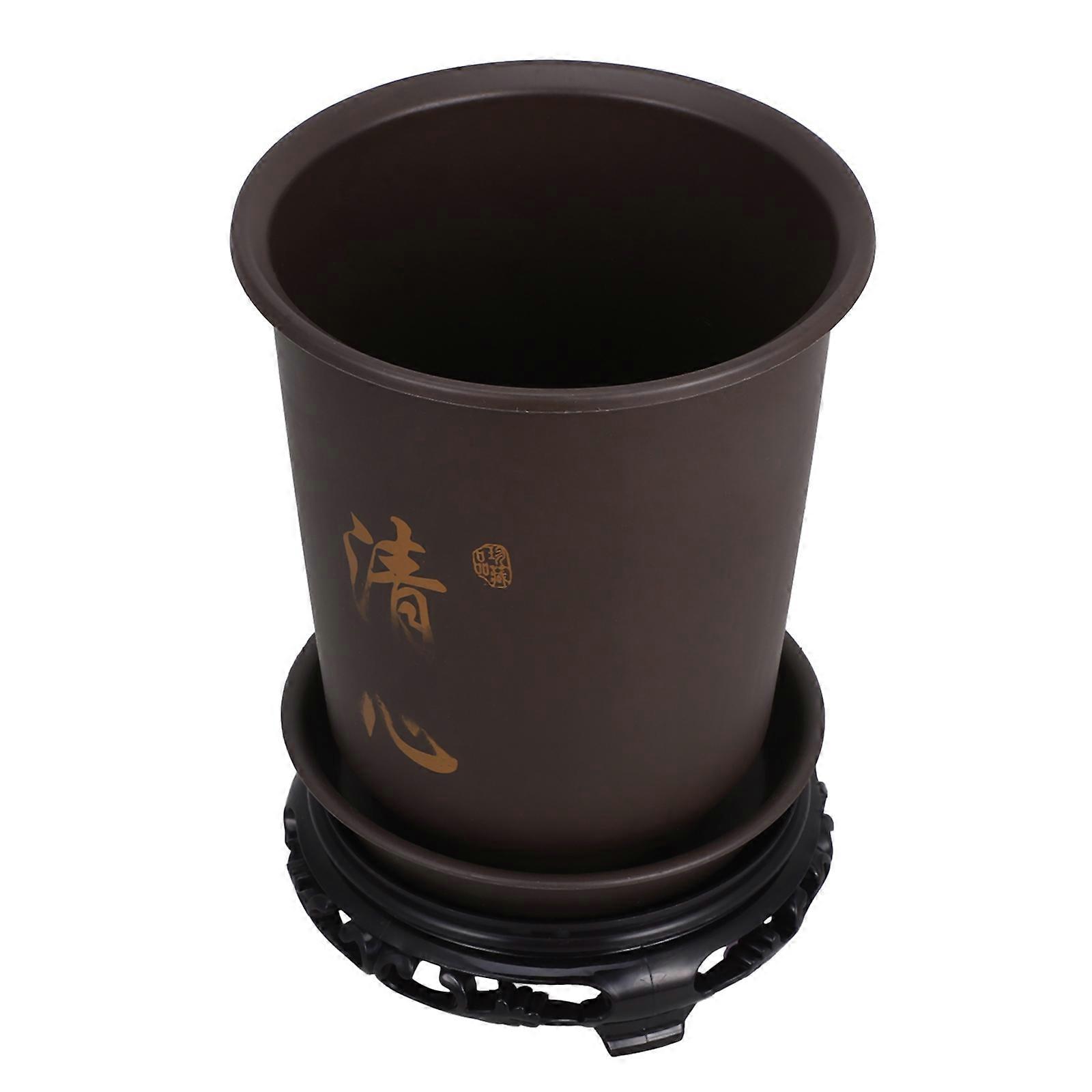 Orchid Flowerpot with Base Rounded Lightweight Plastic Plant Pot Breathable Design for Healthy Growth