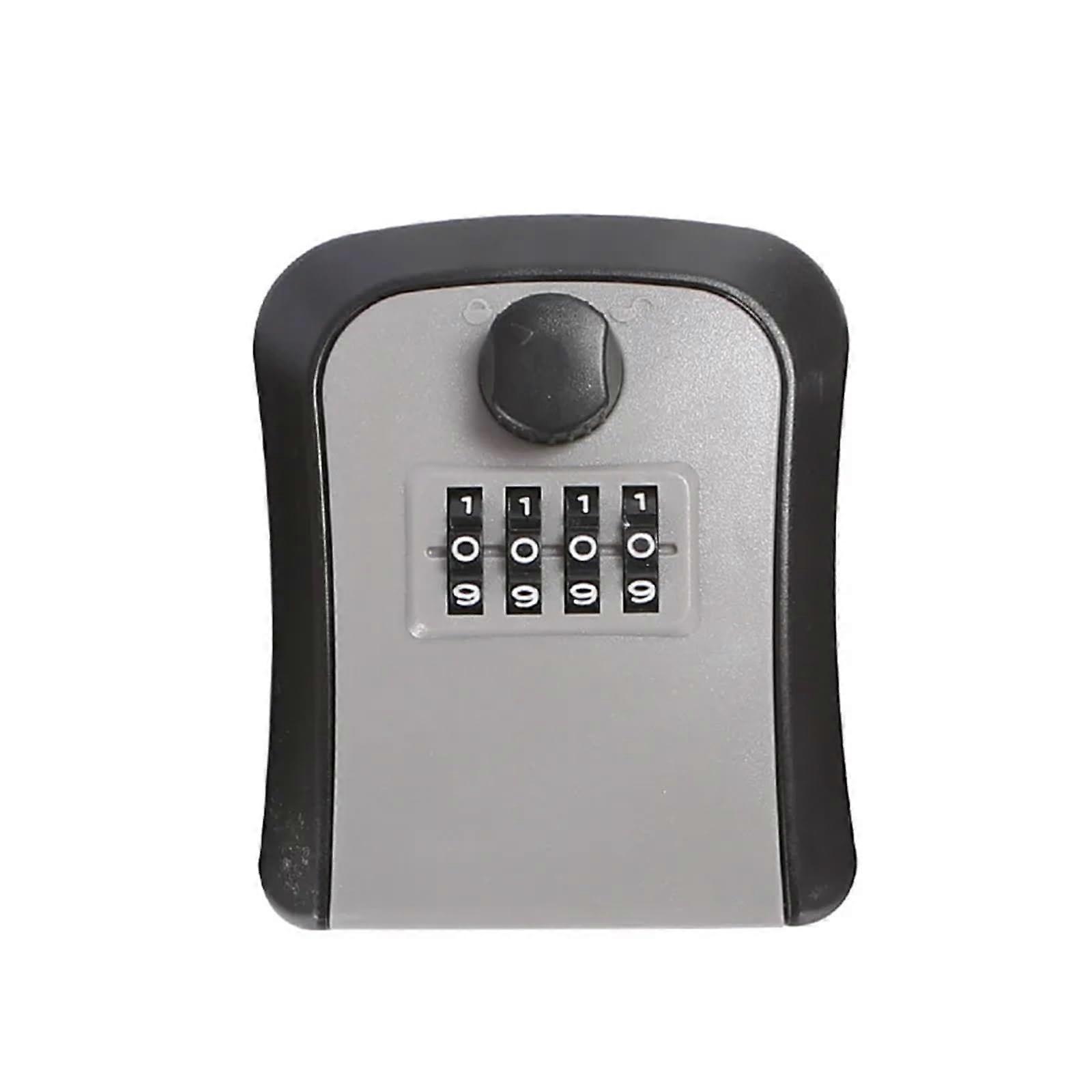 Key Lock Box with 4-Digit Code Password Storage for Wall Mounting, Waterproof and Theft-Resistant Grey Key Safe