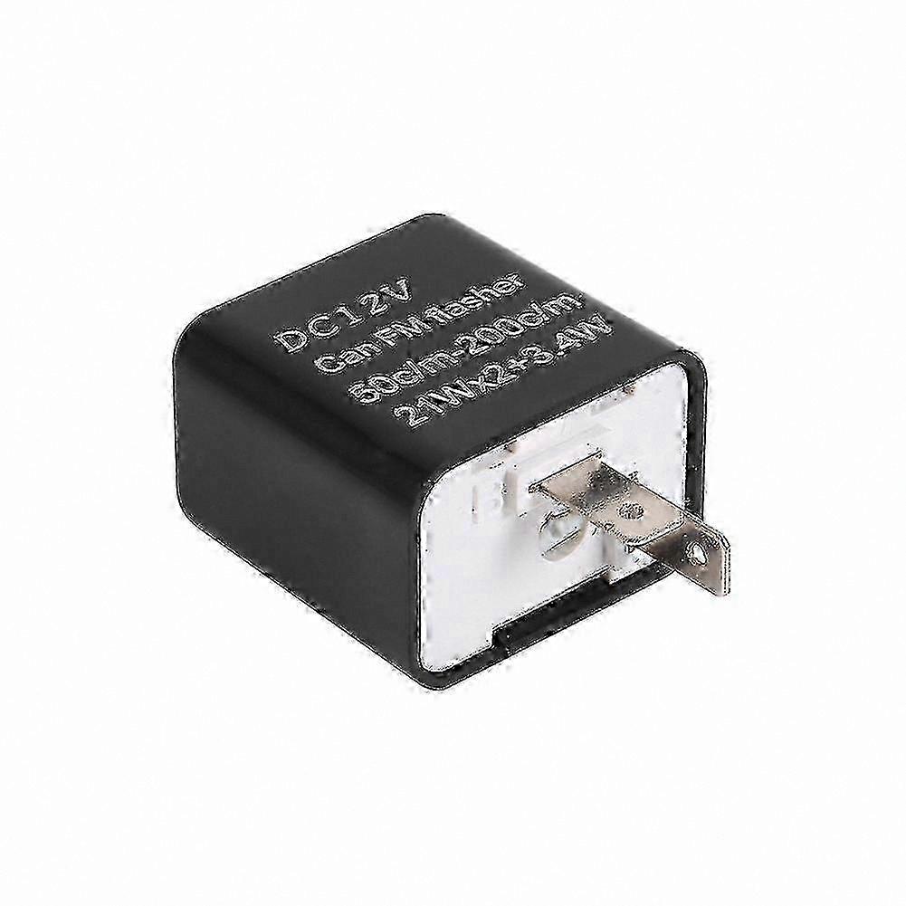 12V Adjustable Speed LED Flasher Relay for Motorcycle Turn Signals Black