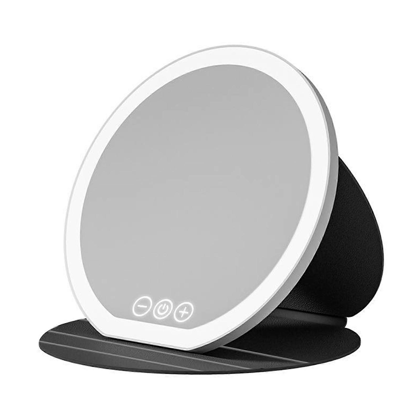 Dimmable Touch Screen Makeup Mirror Compact Folding Vanity Mirror with Light for Dormitory