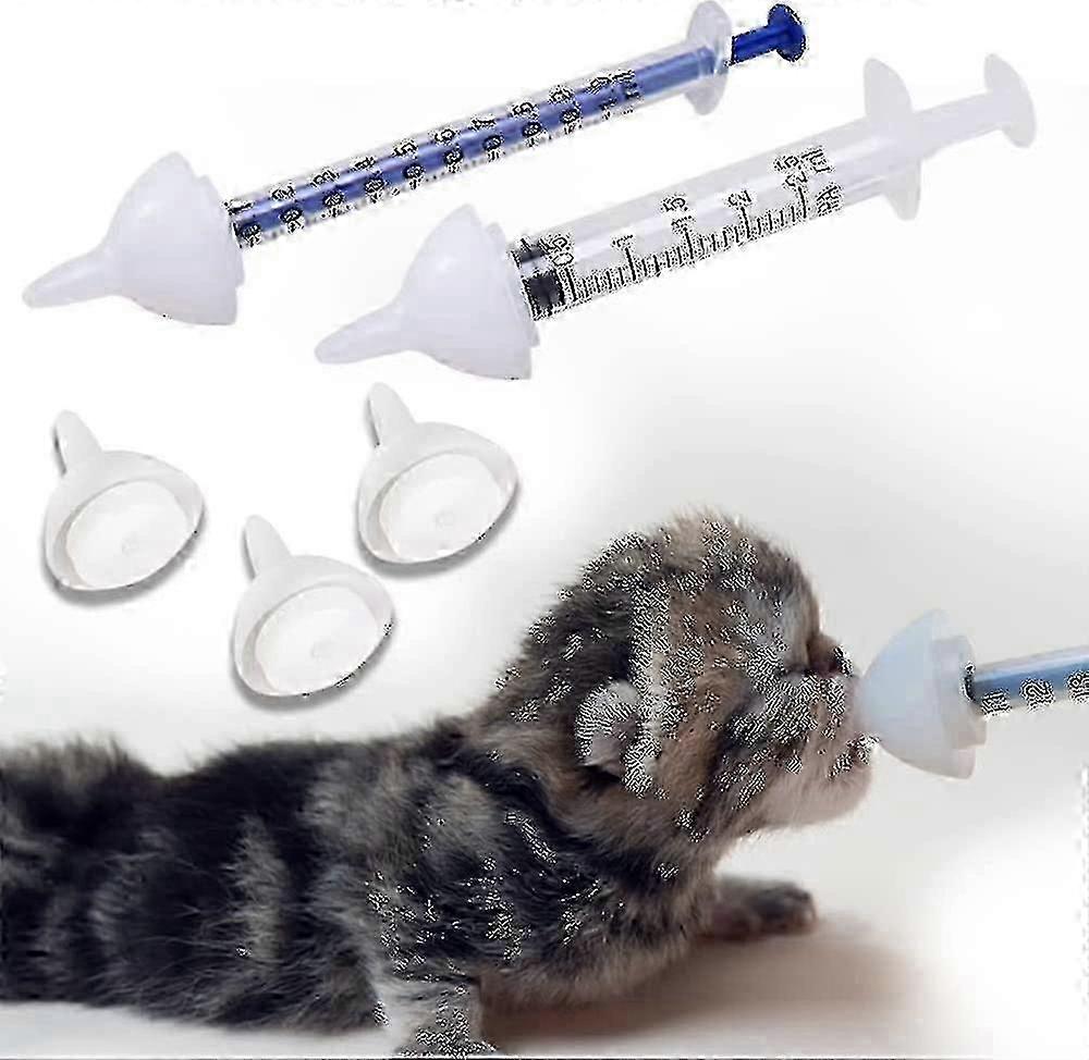وعاء الحليب سيليكون تغذية الحلمة والمحاقن للقطط حديثي الولادة ، الجراء ، الأرانب ، الصغيرة (2 قطعة)