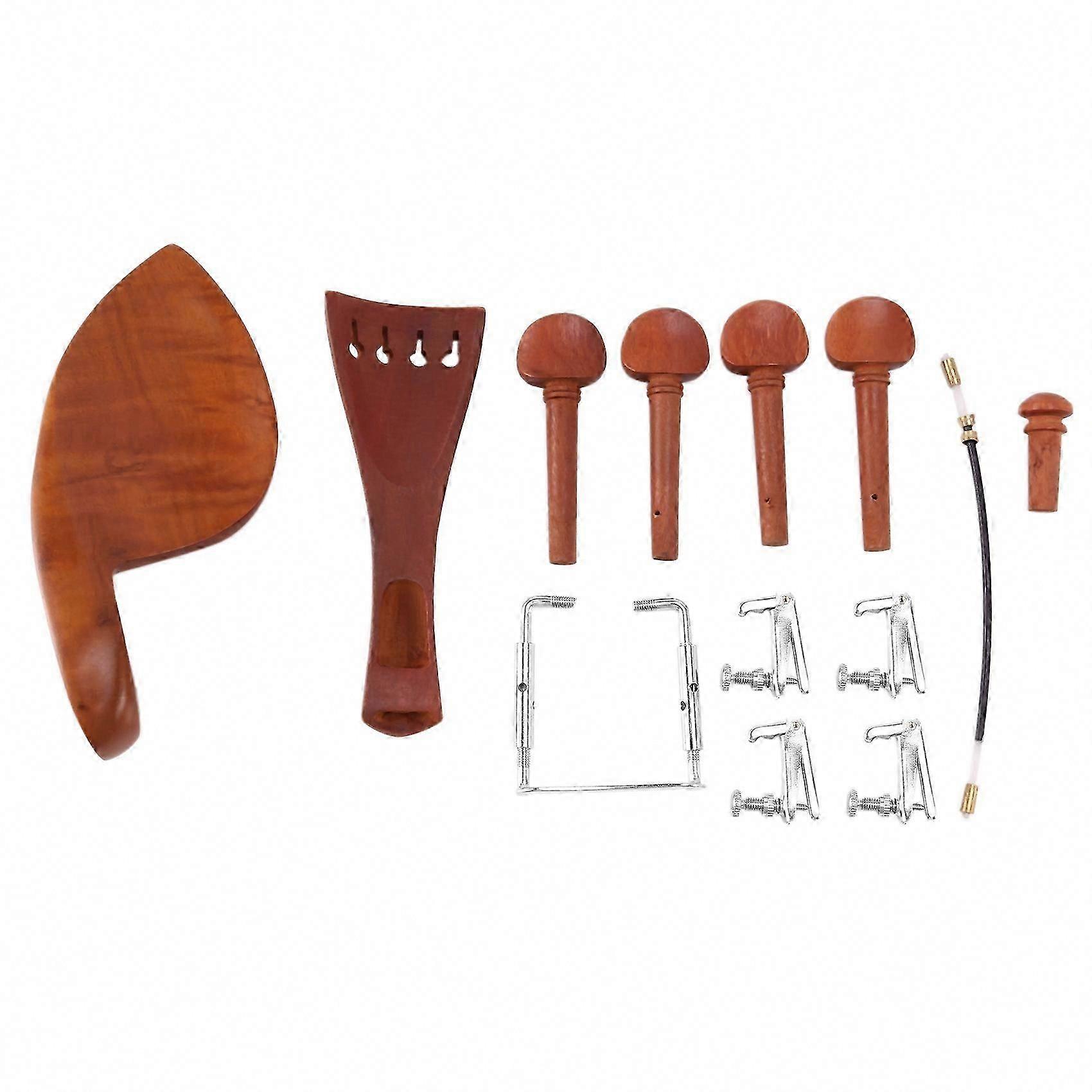 Natural Jujube Wood 4/4 Violin Parts: Fine-Tuning Pegs, Chinrest, Strings & Tailpiece