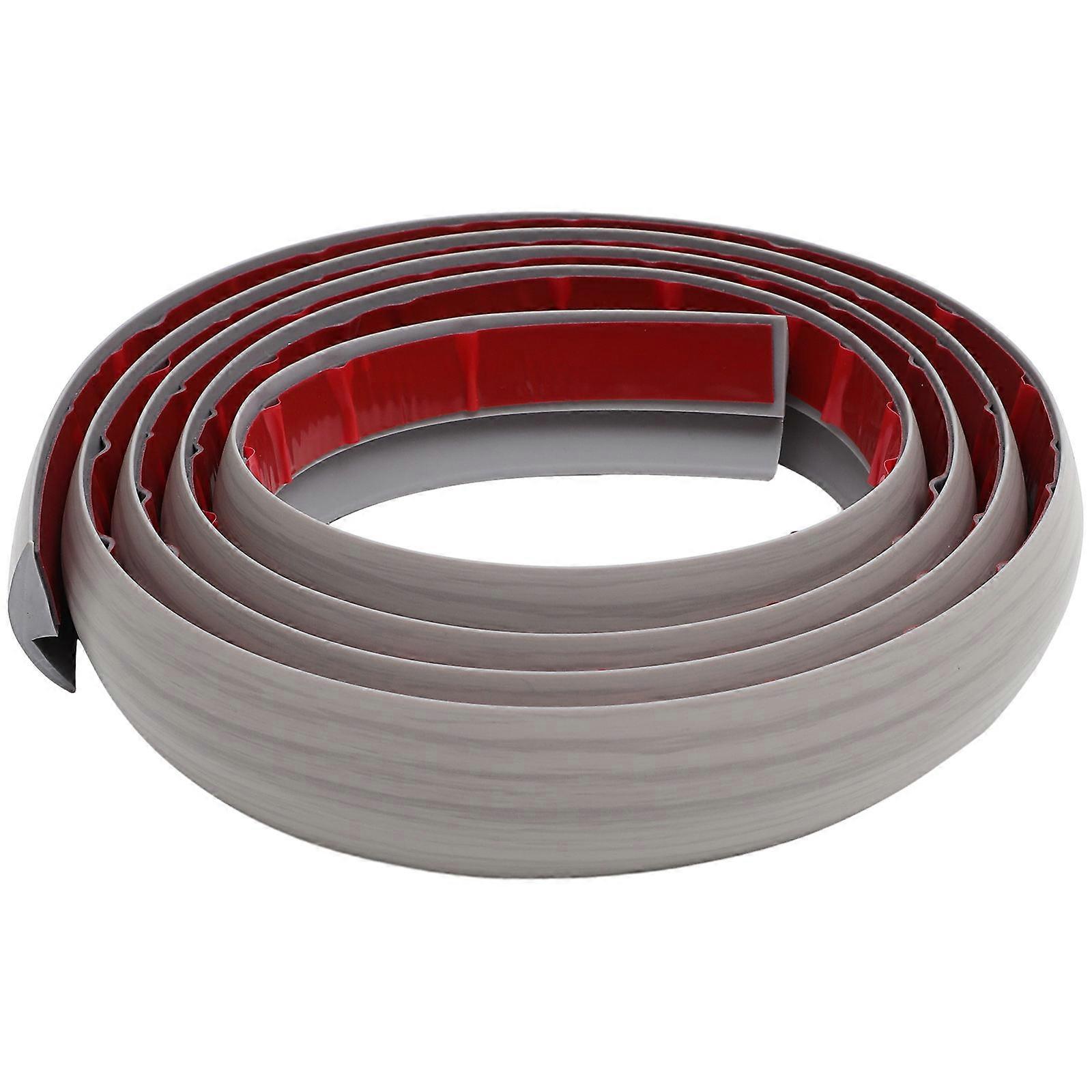 Self Adhesive PVC Floor Transition Strip for Carpet Tile Doorway – Durable, Flexible, Easy Install, Grey Wood Grain Design