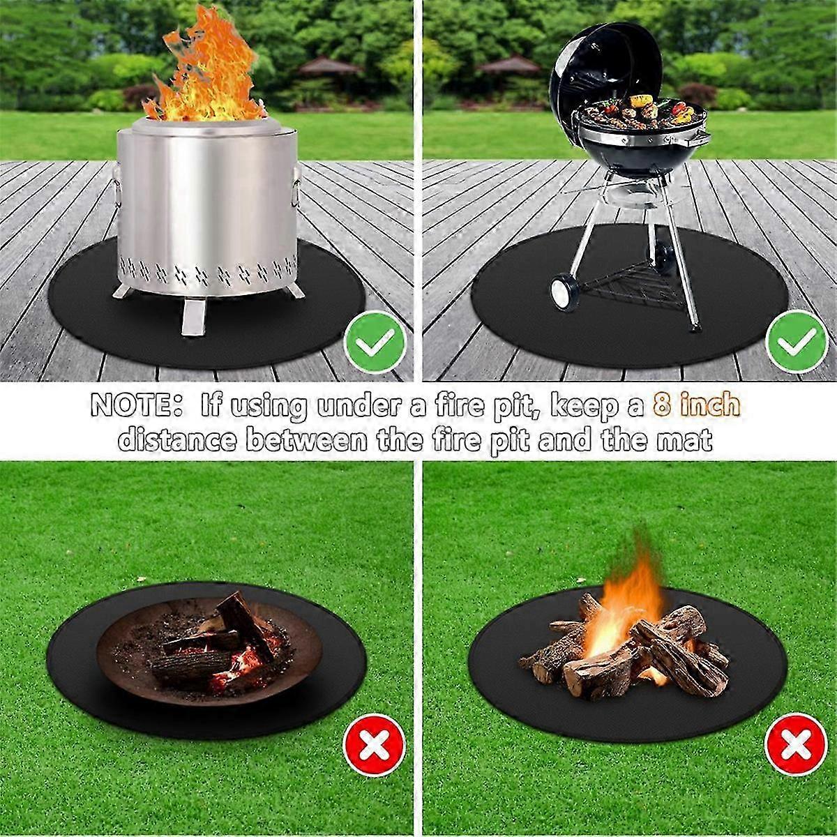 Fire Pit Mat for Bonfire,Double-Sided Fireproof Firepit Mat Round Fire Pit BBQ Mat for Under Grill Mat 36Inch