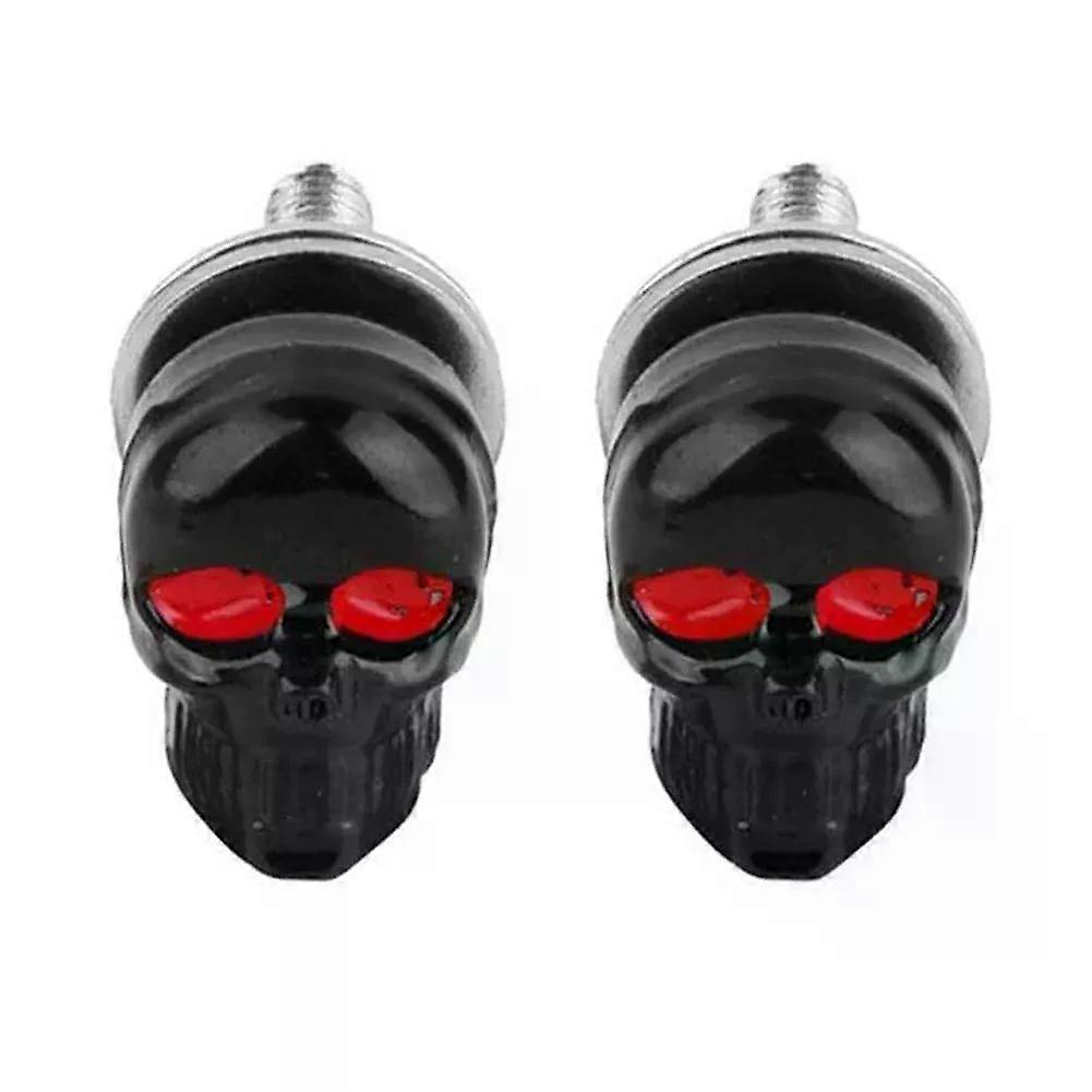 2Pcs Motorcycle Skull License Plate Frame Bolts Screws Auto License Plate Screws Car Truck Fastener Cap Bolts For Any 6mm Bolts