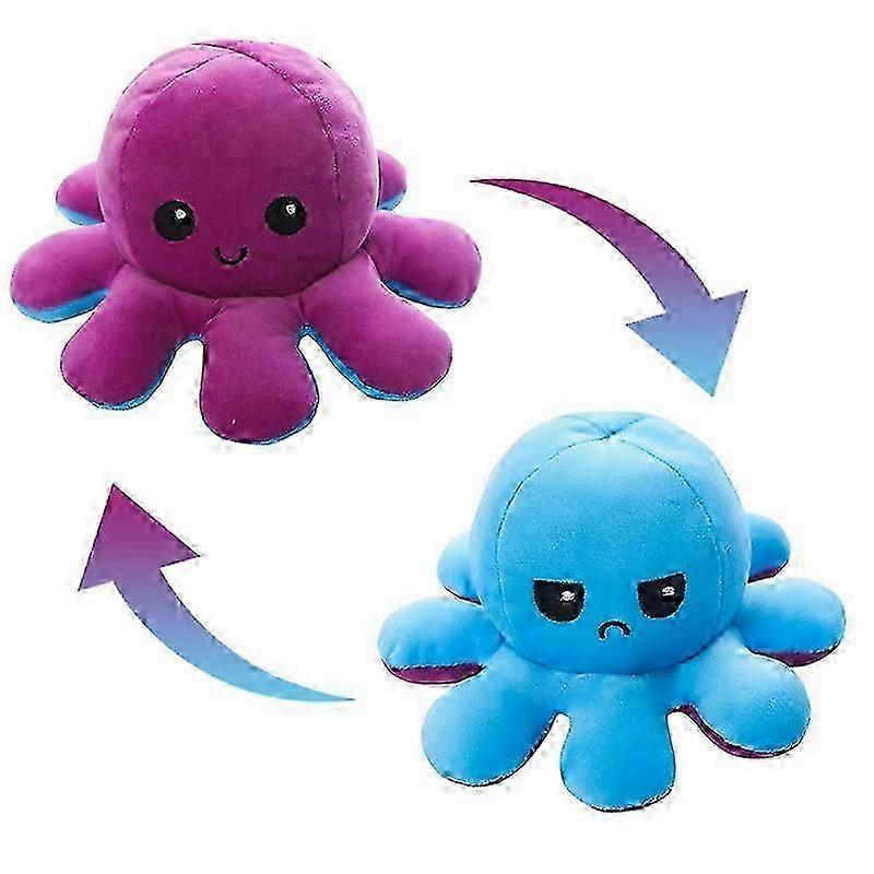 Giant Reversible Octopus Plush Toy - Happy & Sad Faces for Fun Play
