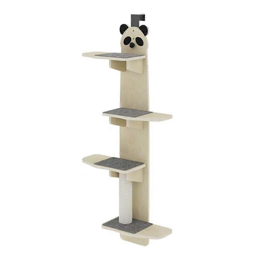 4Levels Door Hanging Cat Climber Door for Indoor Cats Grab the Board Vertical Cat Rack Tower Plank Panda Head 1.7 Meters Ref: 4515