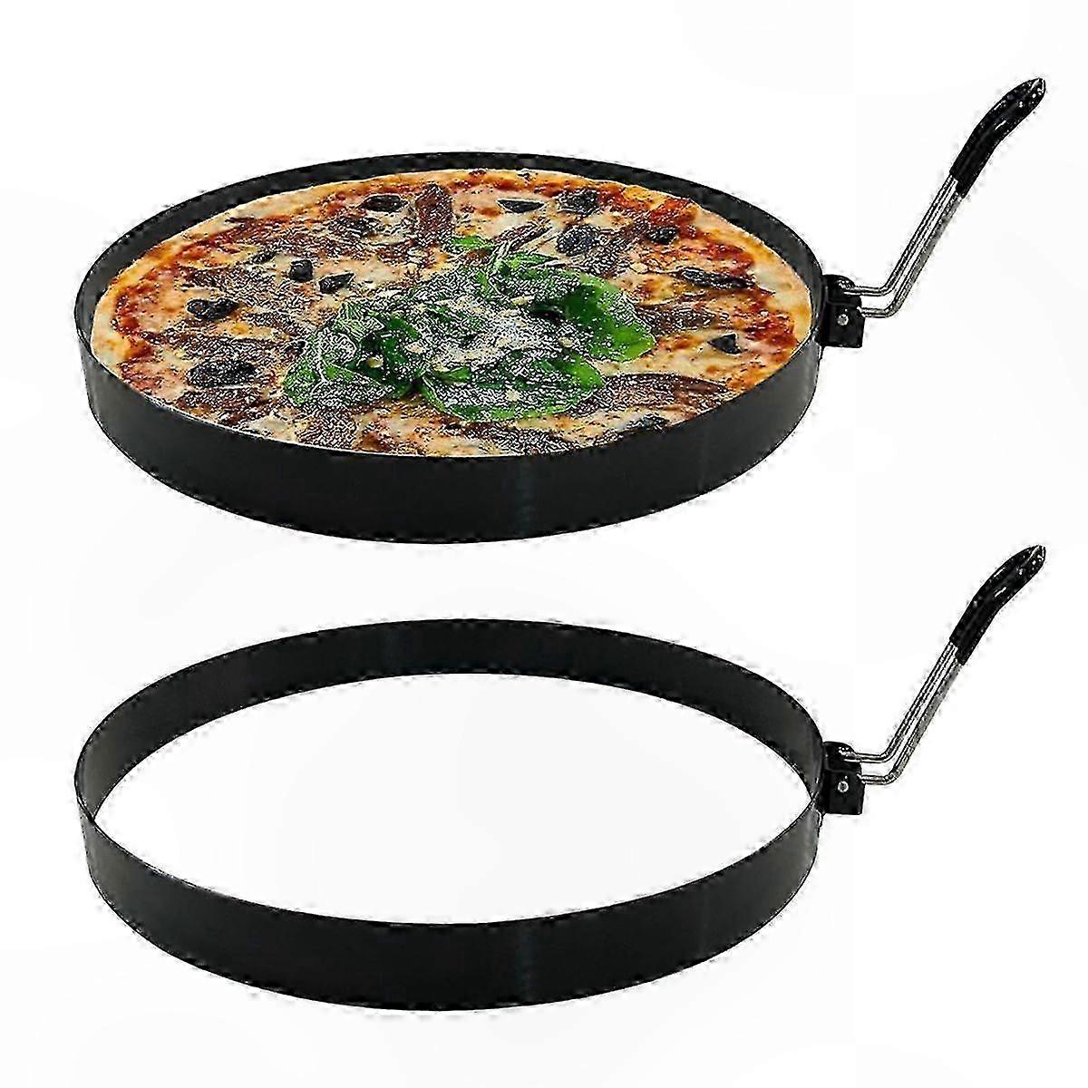 8" Non-Stick Omelette Rings for Griddle - 2 Pack Round Egg Pancake Mold Tool for Even Cooking Results