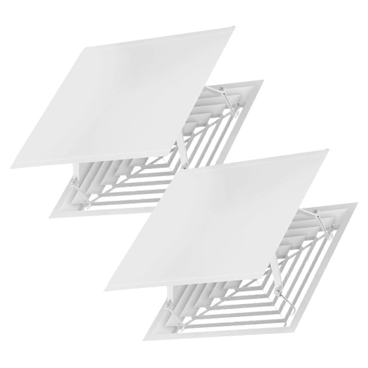 Square Air Conditioner Windshield Deflectors 2pcs with Secure Hook Attachment Durable White Air Vent Covers for Comfortable Airflow Control