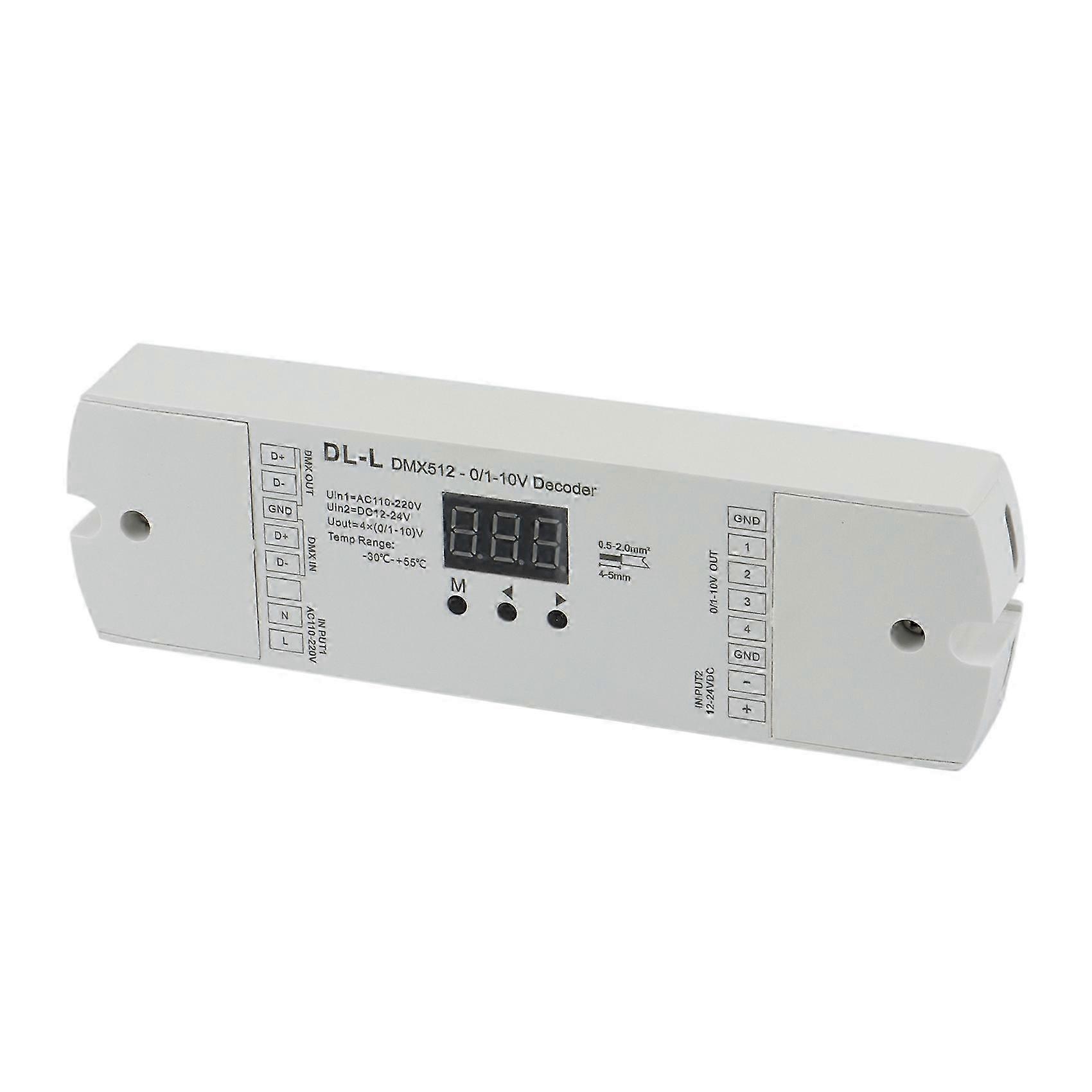 4 Channel DMX512 to 1-10V / 0-10V Converter, DC 12V-24V Input