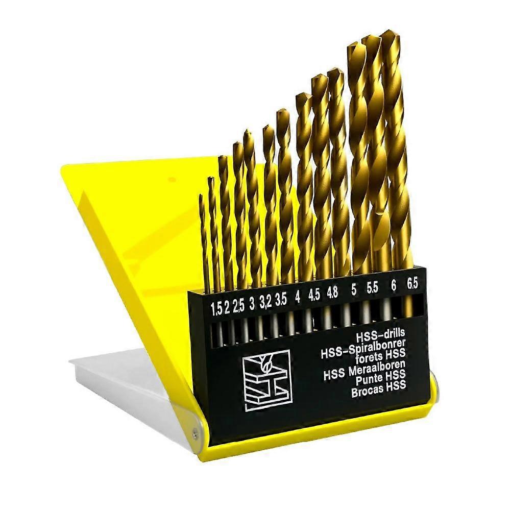 13-Piece Titanium-Plated Twist Drill Bit Set Drilling Electric Drill Accessory
