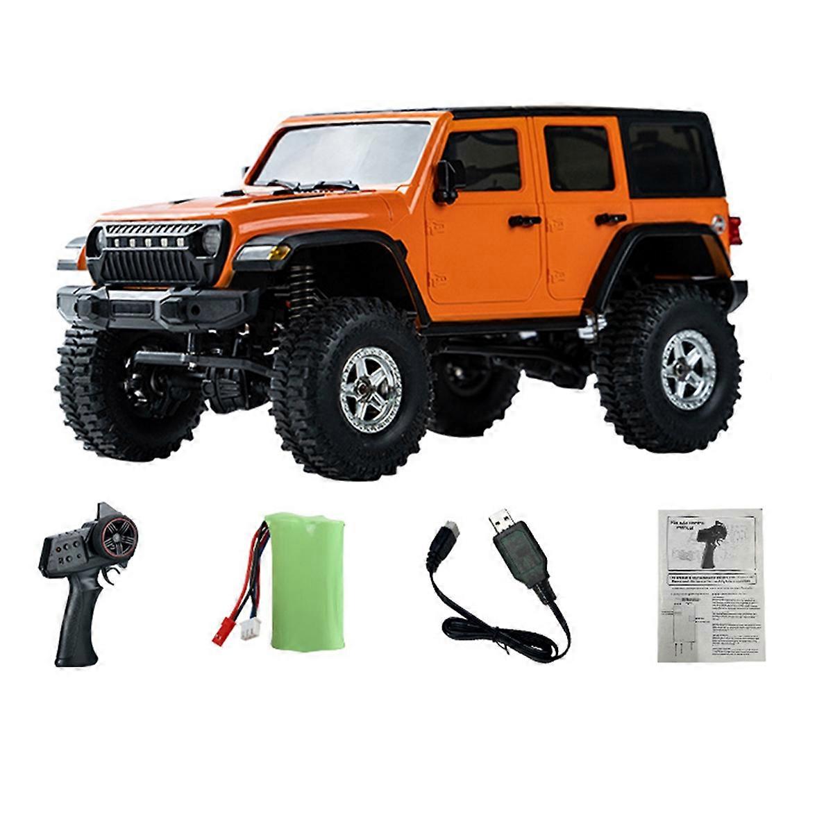 RC Model Car Simulation 1:18 RC Car 2.4G Full Scale Off-Road Crawler Climbing Remote Control Car Toy Gift Orange