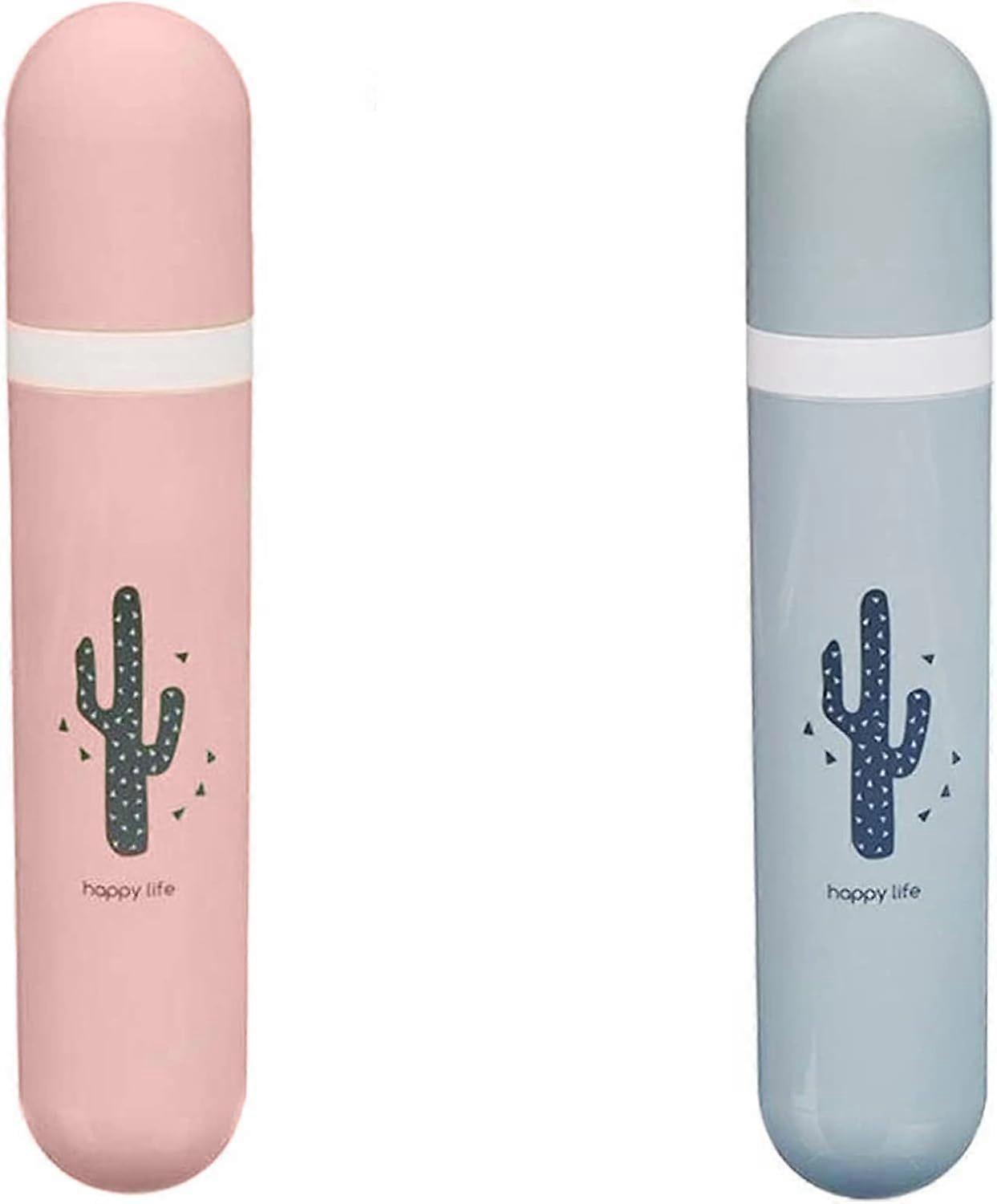 2 pieces portable toothbrush toothpaste case, travel toothbrush box, toothpaste