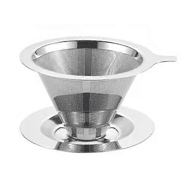 Stainless steel coffee filtering device, compact and lightweight, suitable for long-term use