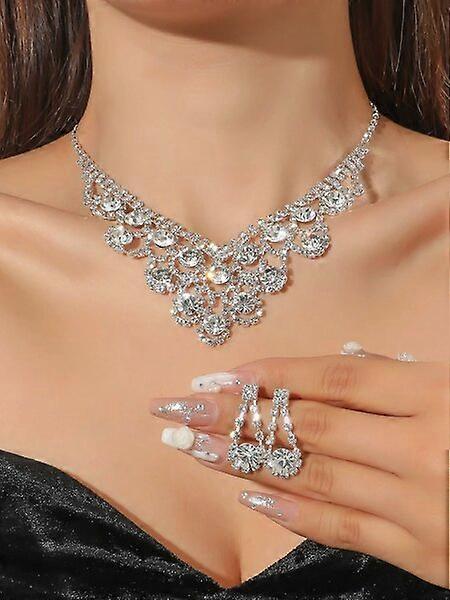 Collane e orecchini di strass da donna, design alla moda