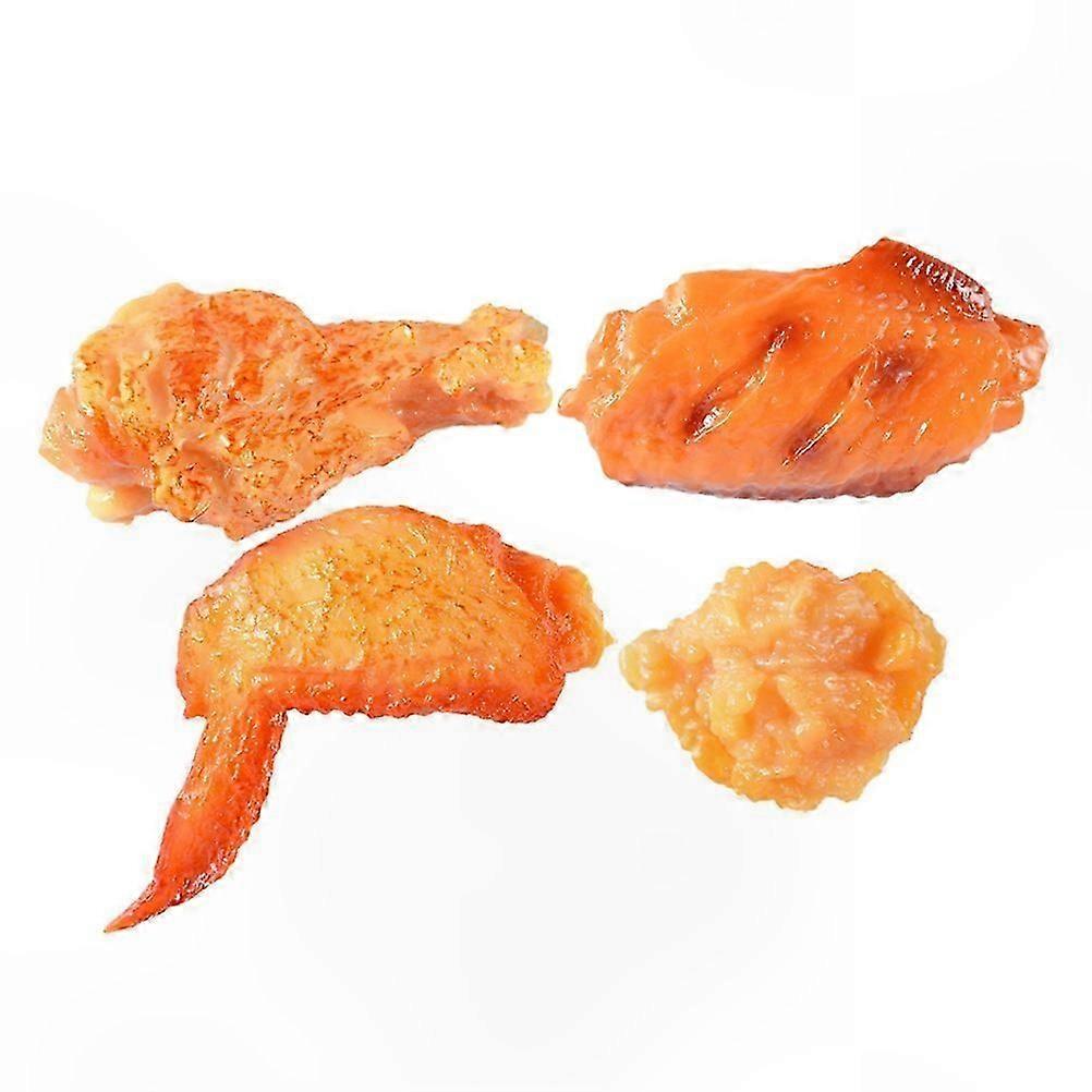 4 Pieces Artificial Fried Chicken Model Simulation Props