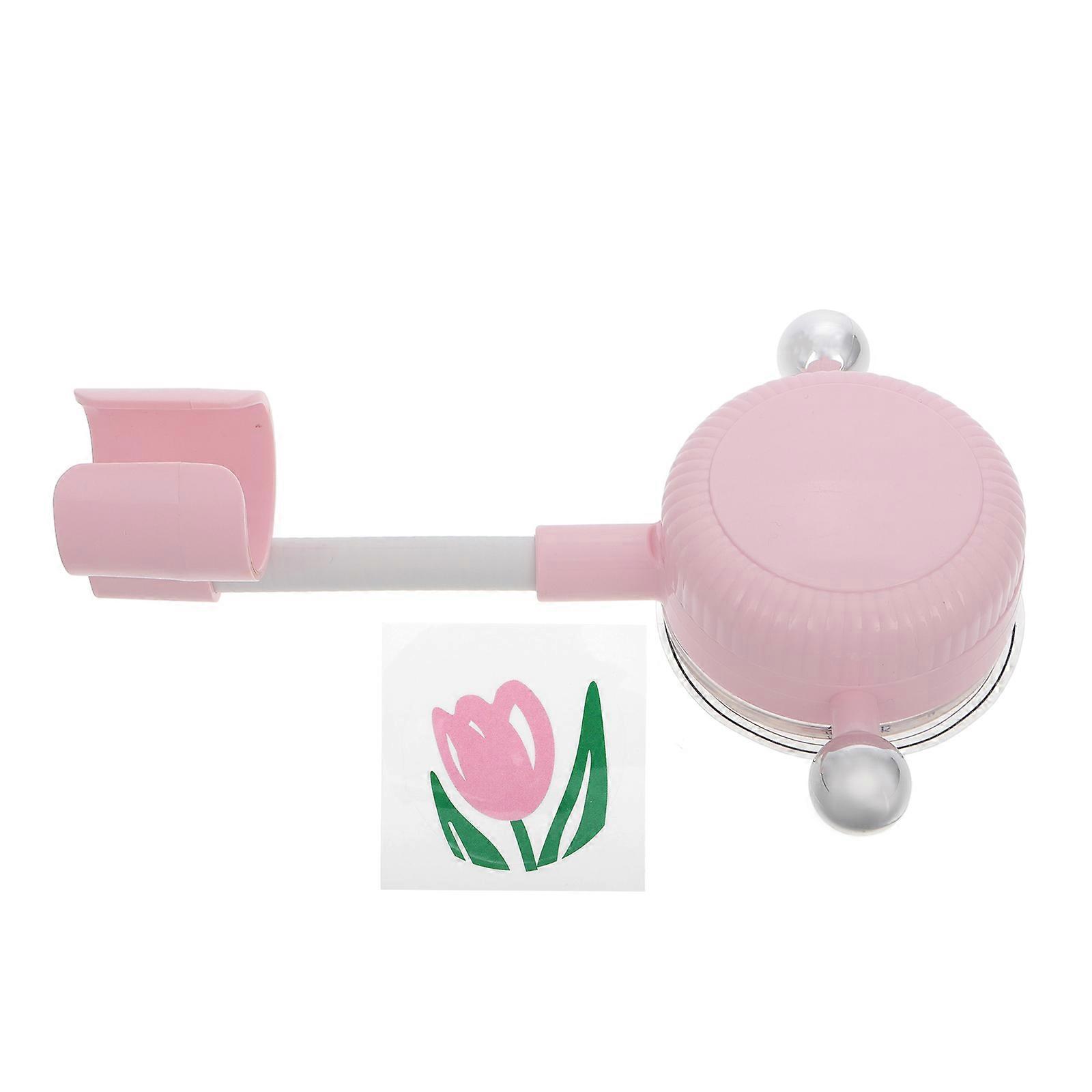 Pink ABS Shower Holder with Adjustable Suction Cup No Drill Design for Bathroom Suitable for Kids