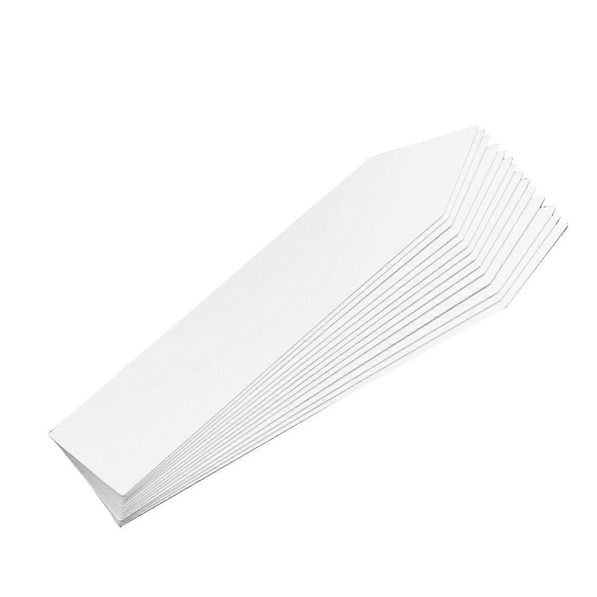 100Set Reusable Garden Plant Tags For Greenhouse Use 10cm X 2cm X 0.1cm White Rectangular