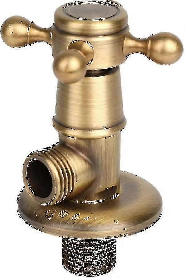 Brass Triangular Valve, G1/2 Bathroom Copper Angle Valve Universal Hot And Cold Water Shut Off Valve Shower Components Universal Fitting - KM