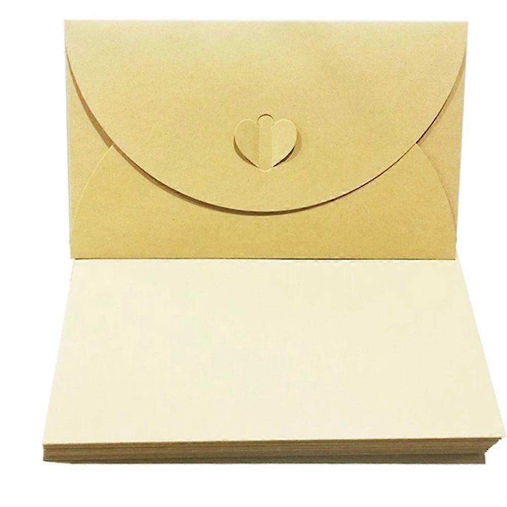 Beige Kraft Paper Heart Clasp Envelopes for Storage with Vintage Style and Material 10x17 5cm