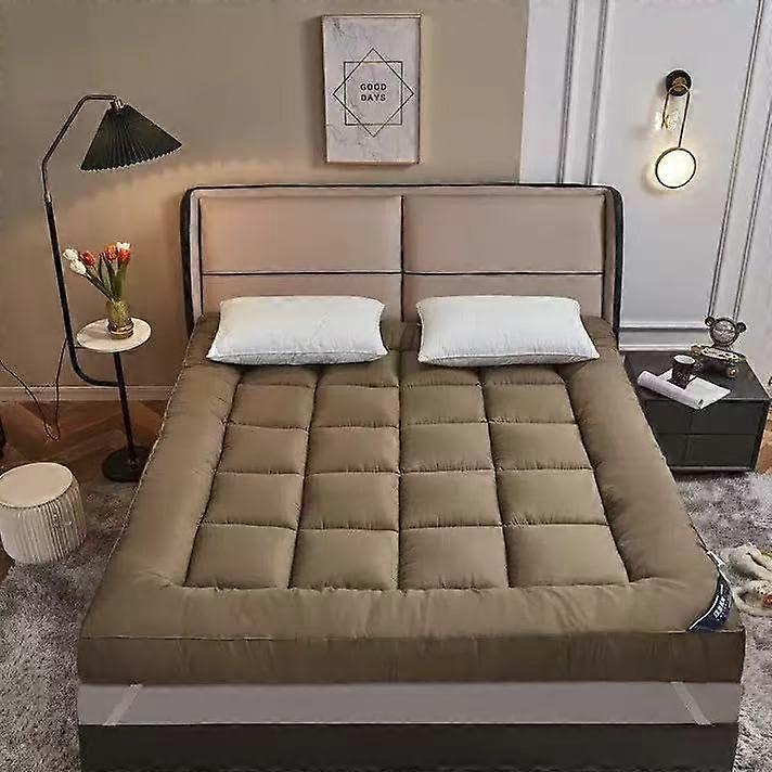 Japanese Futon Mattress Portable Breathable Foldable Sleeping Pad For Single Or Double Bed Brown 90x200 cm