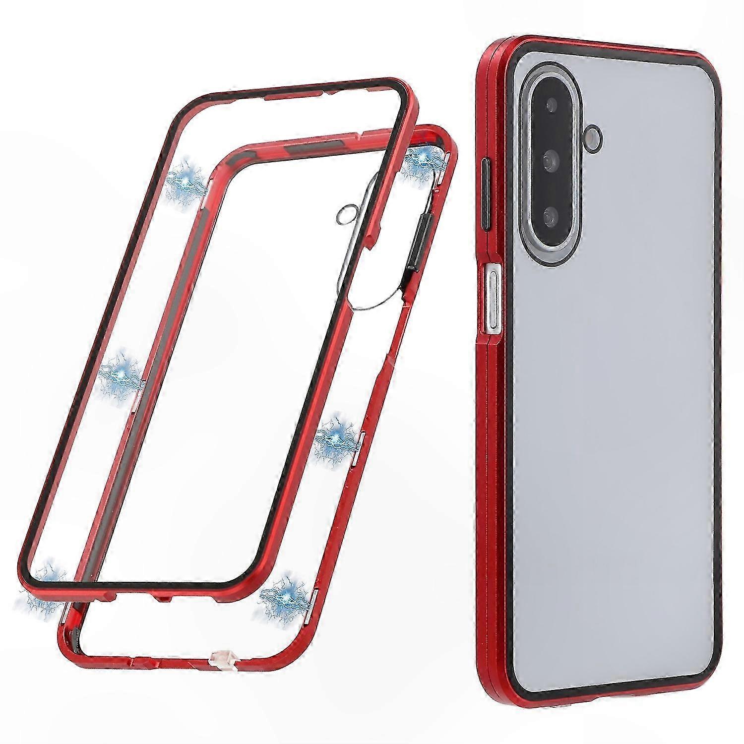 Magnetic Clear Phone Case with Double-sided Tempered Glass for Galaxy A26 5G