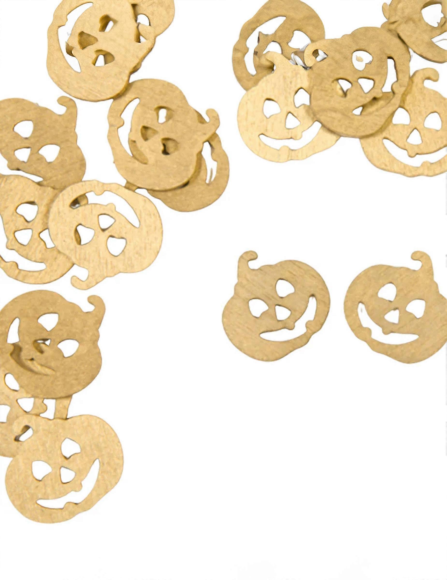 2cm Wooden Gold Pumpkin Table Confetti