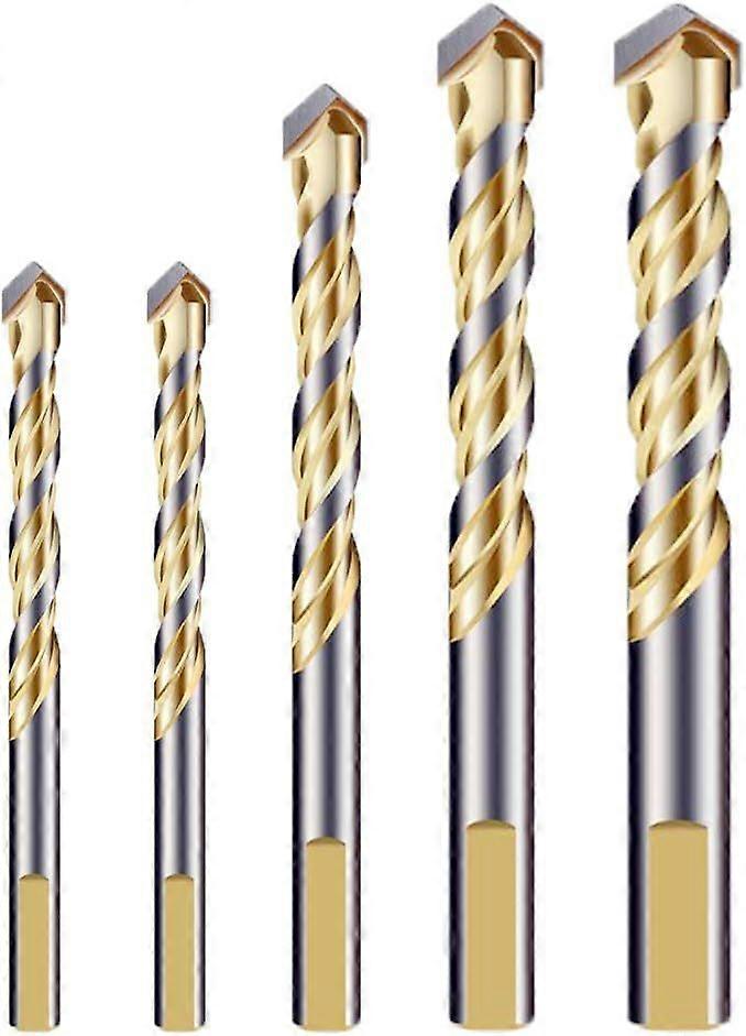 Multi-Material Drill Bit Set with Double Groove Carbide Tip for Tile, Concrete